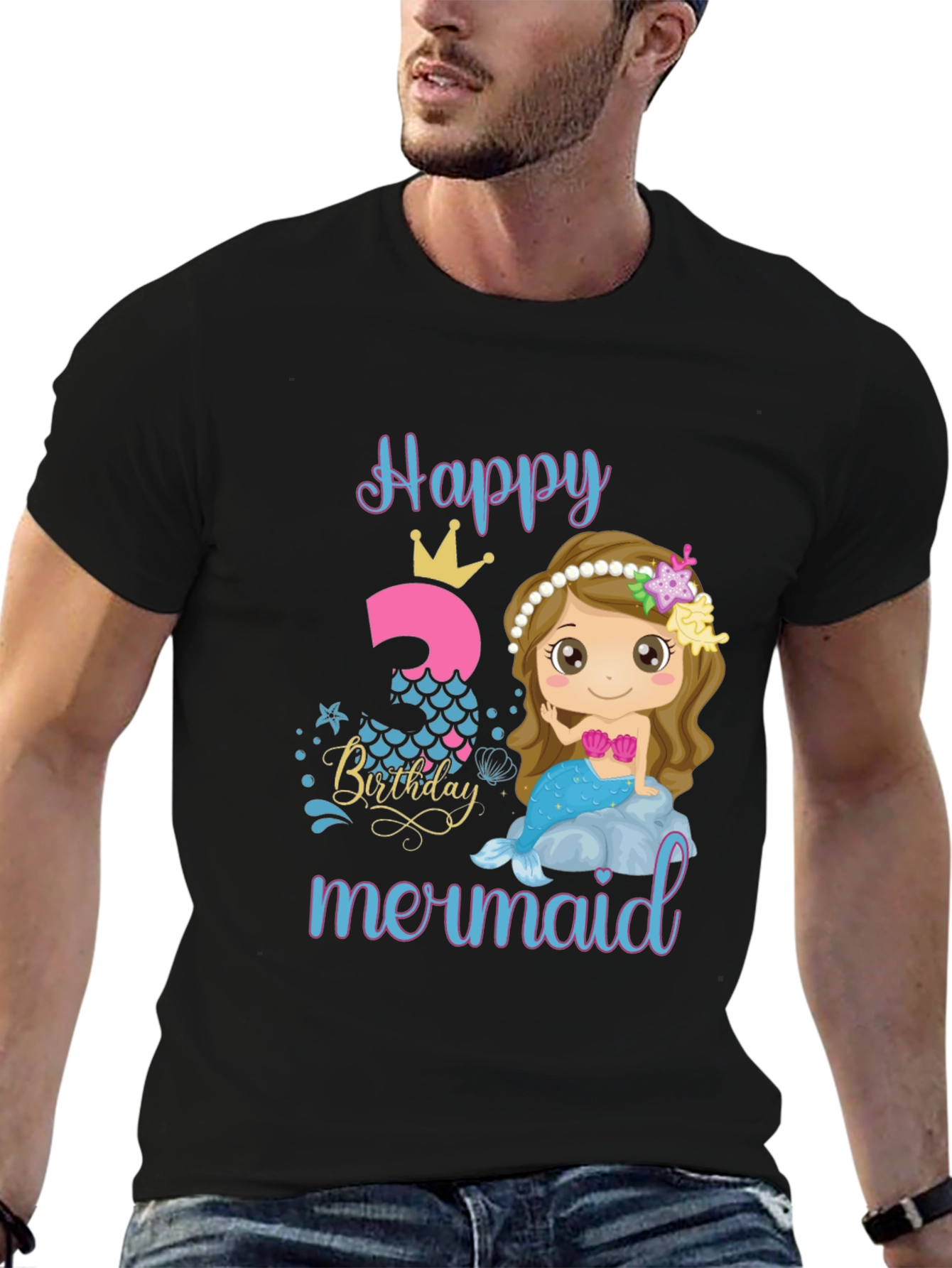Happy 3rd Birthday Mermaid T-Shirt