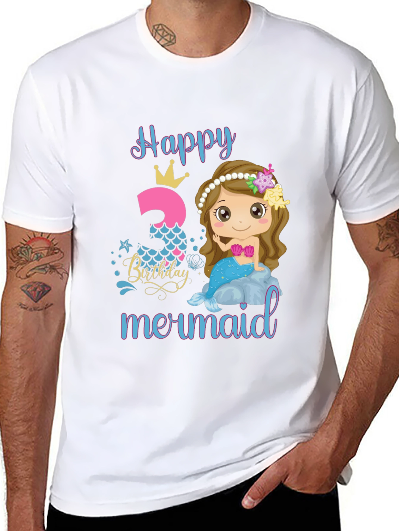 Happy 3rd Birthday Mermaid T-Shirt