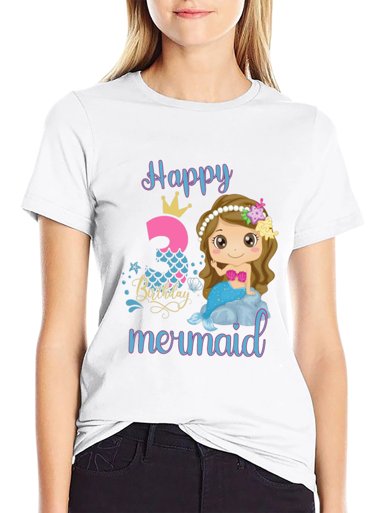 Happy 3rd Birthday Mermaid T-Shirt