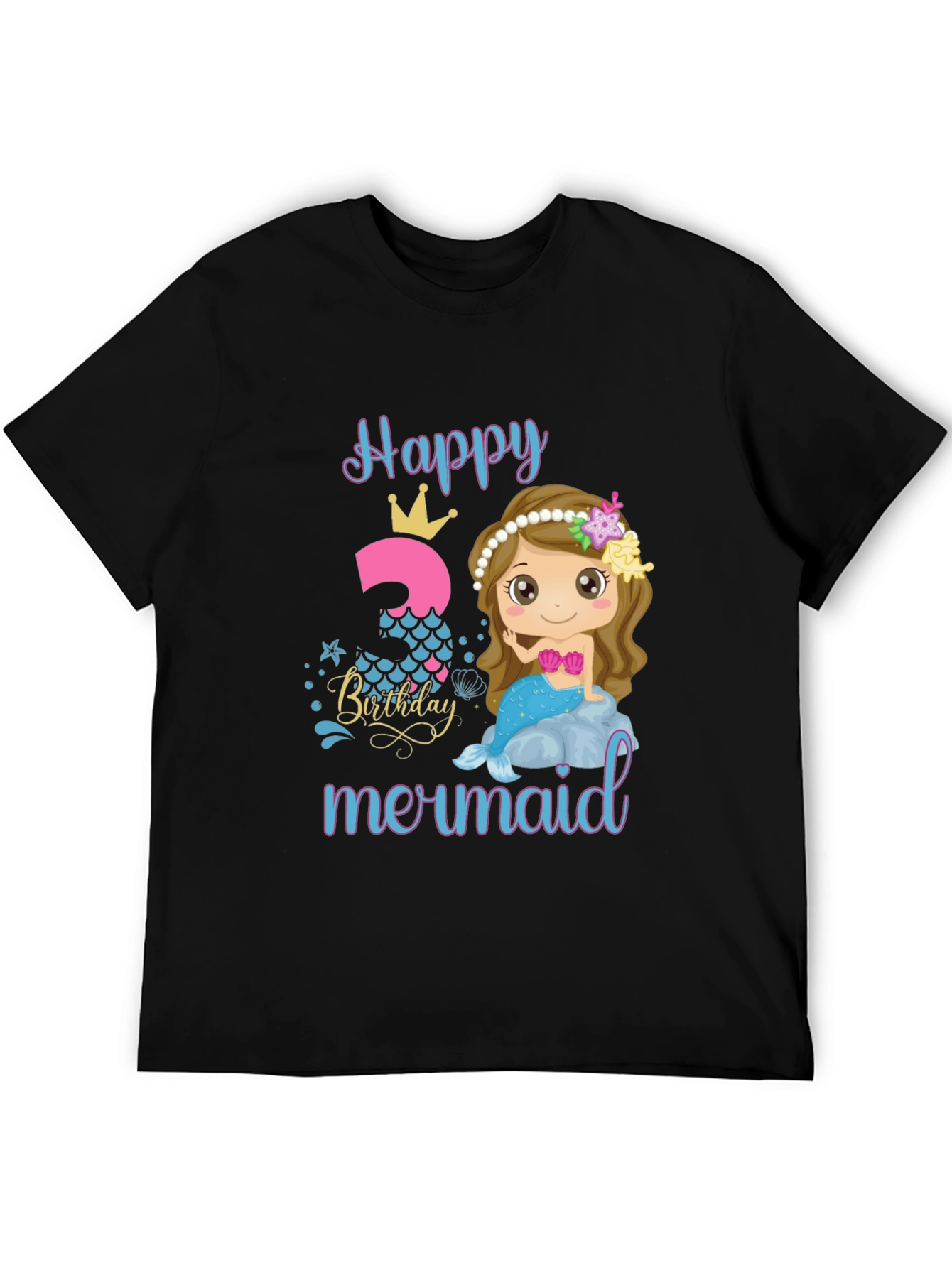 Happy 3rd Birthday Mermaid T-Shirt
