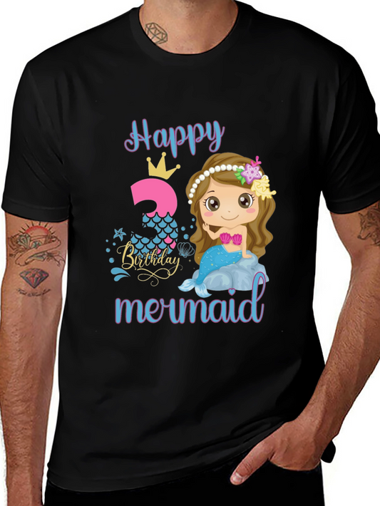 Happy 3rd Birthday Mermaid T-Shirt