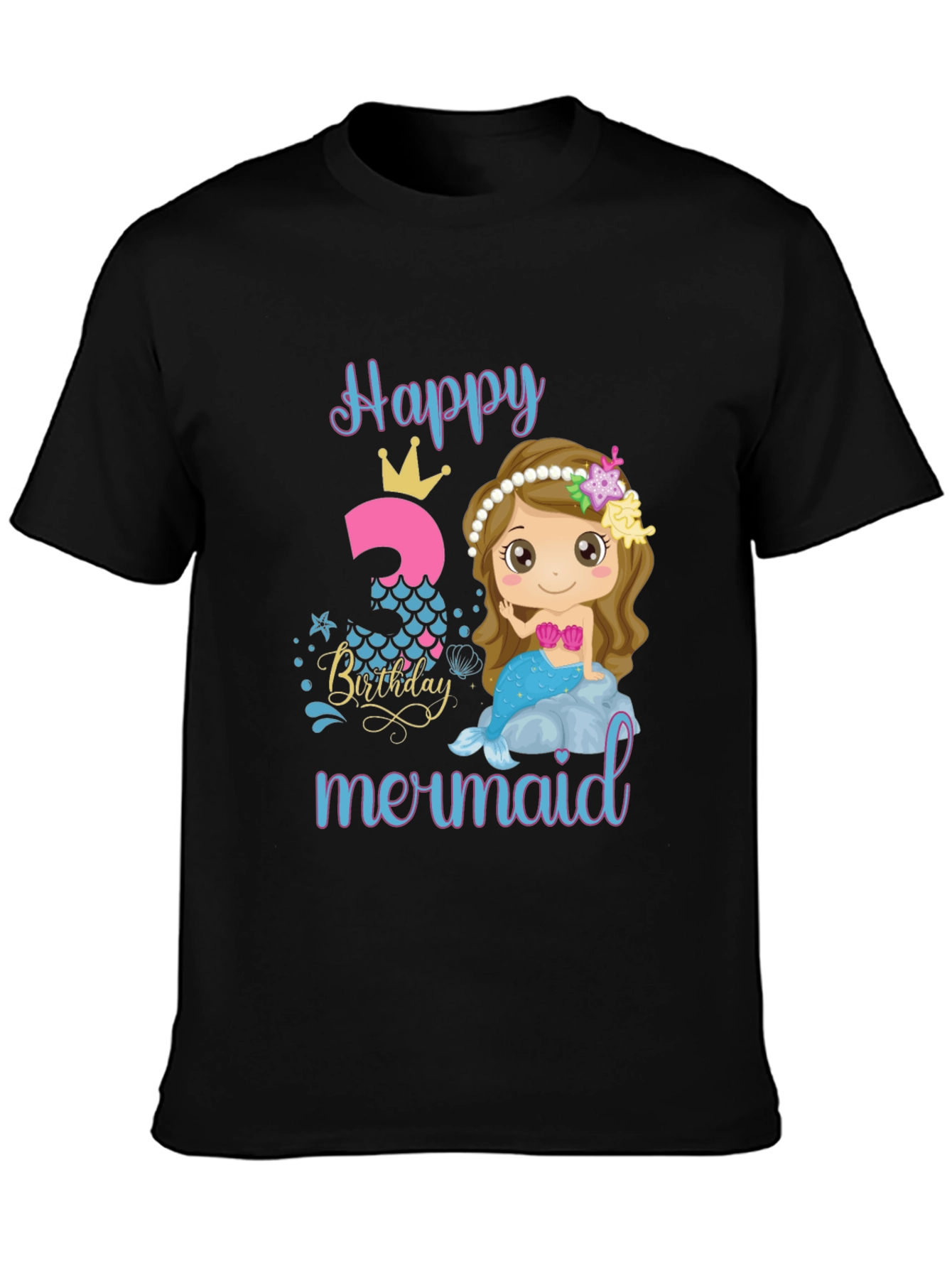 Happy 3rd Birthday Mermaid T-Shirt