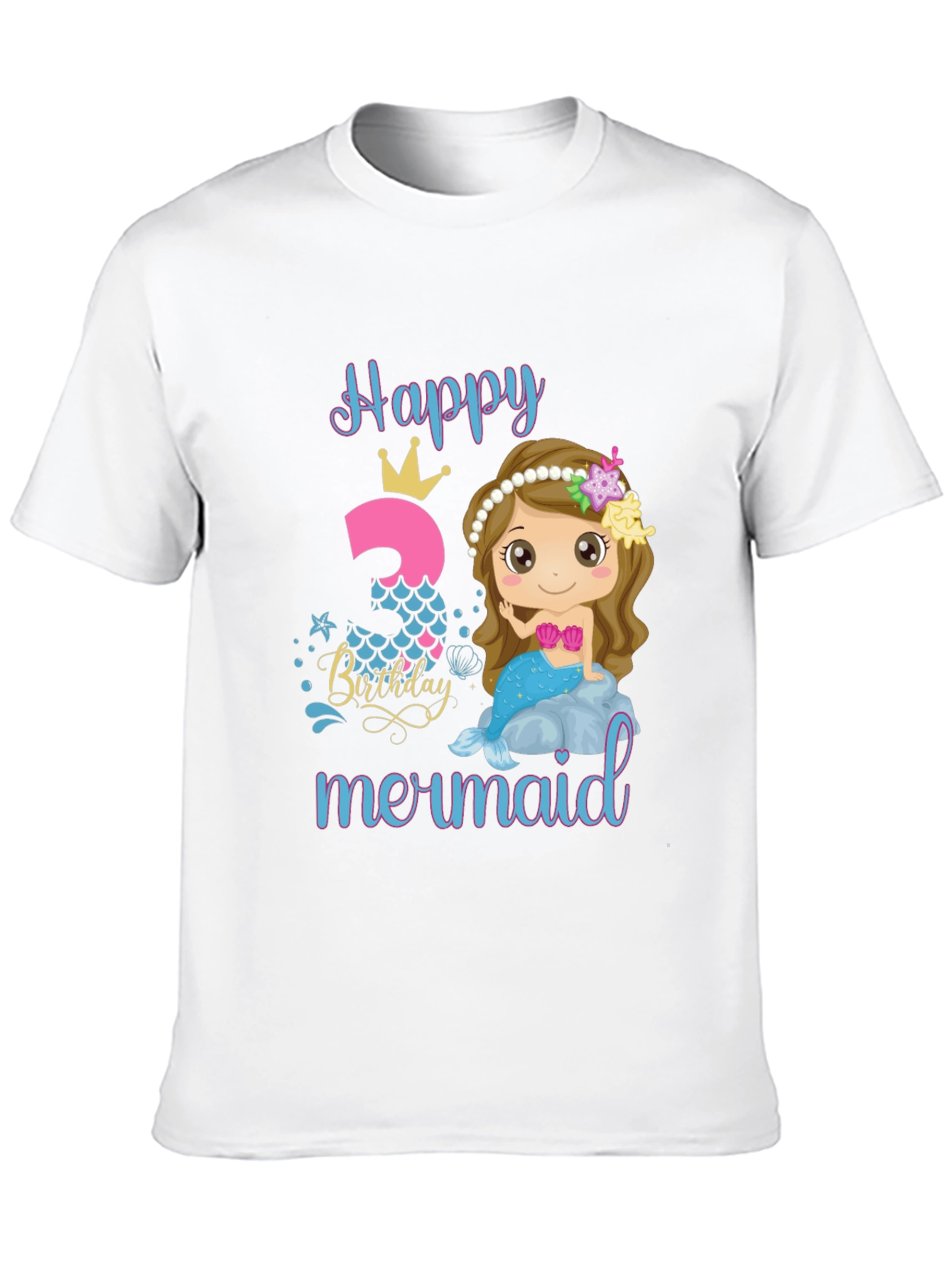 Happy 3rd Birthday Mermaid T-Shirt