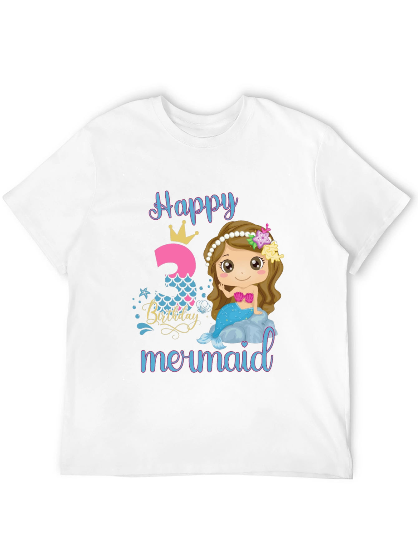Happy 3rd Birthday Mermaid T-Shirt