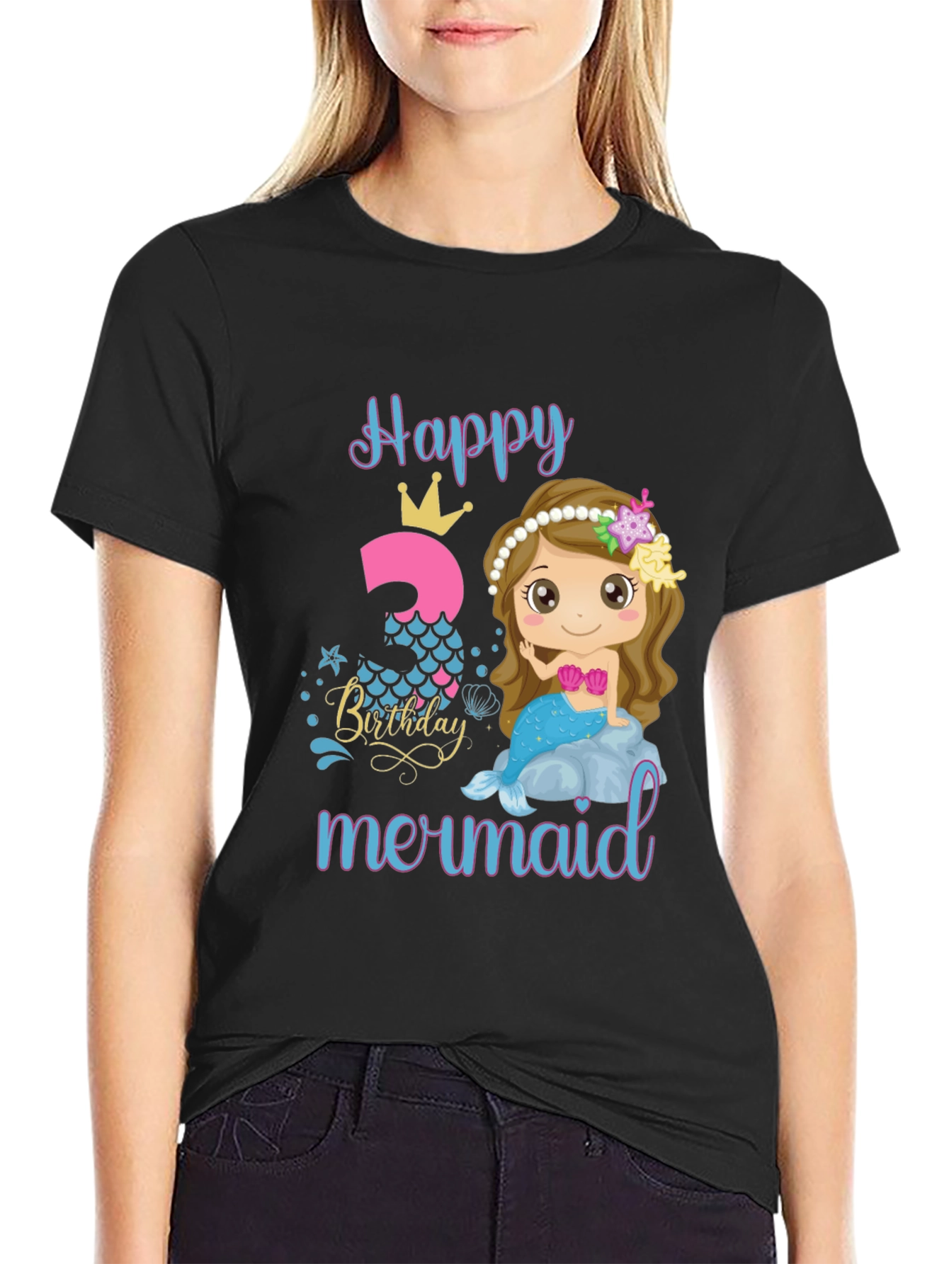 Happy 3rd Birthday Mermaid T-Shirt