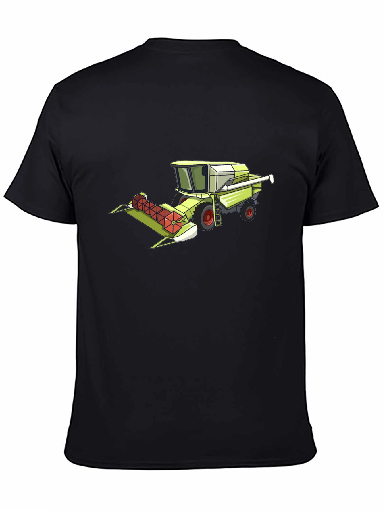 Combine Harvester Graphic Tee - Black Cotton Shirt