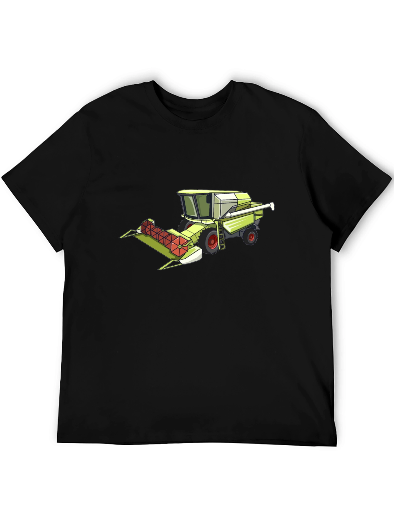 Combine Harvester Graphic Tee - Black Cotton Shirt