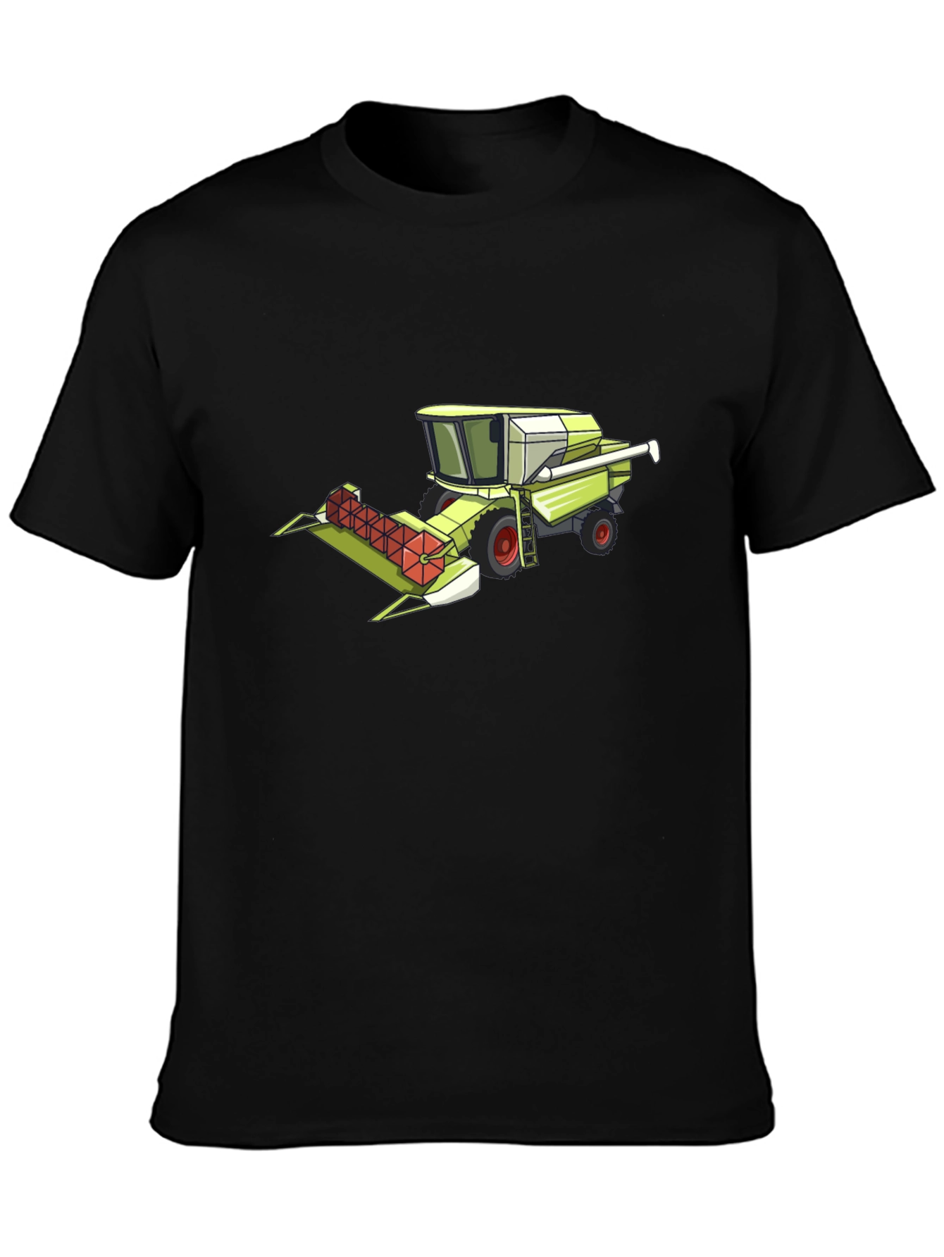 Combine Harvester Graphic Tee - Black Cotton Shirt