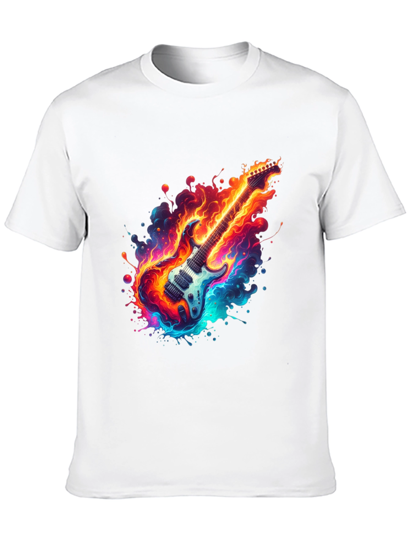 Flaming Guitar Graphic Tee - Rock On!