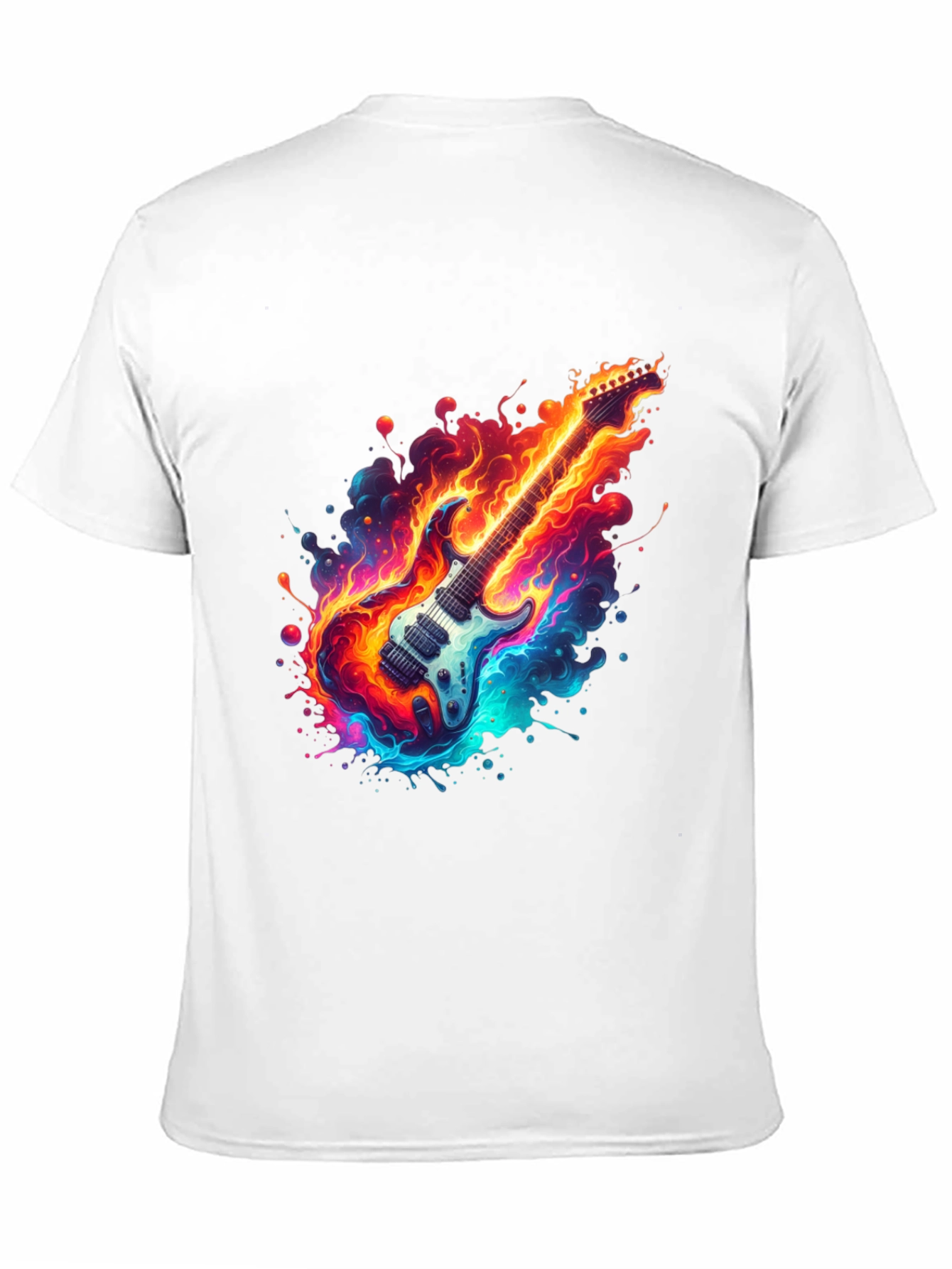 Flaming Guitar Graphic Tee - Rock On!