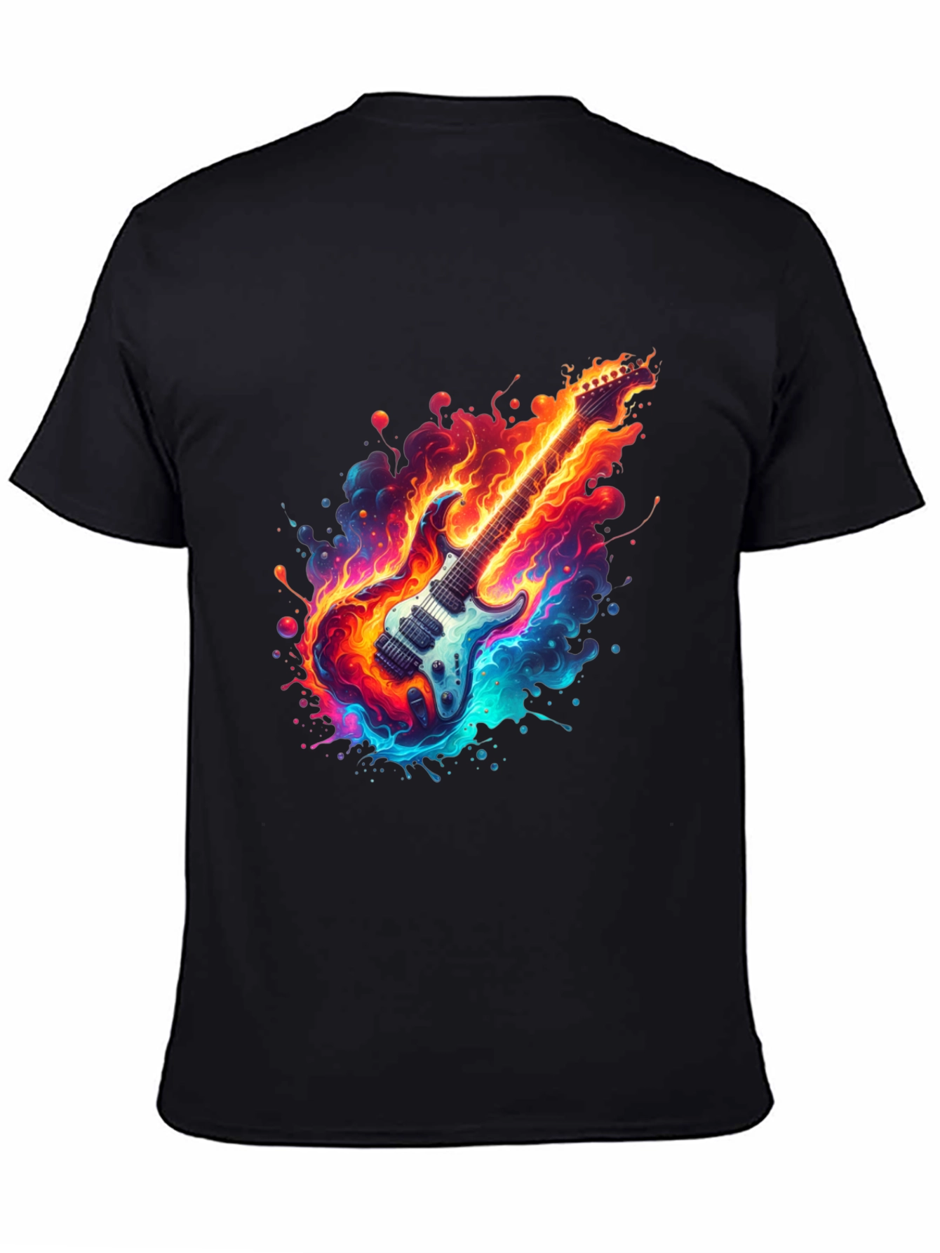 Flaming Guitar Graphic Tee - Rock On!