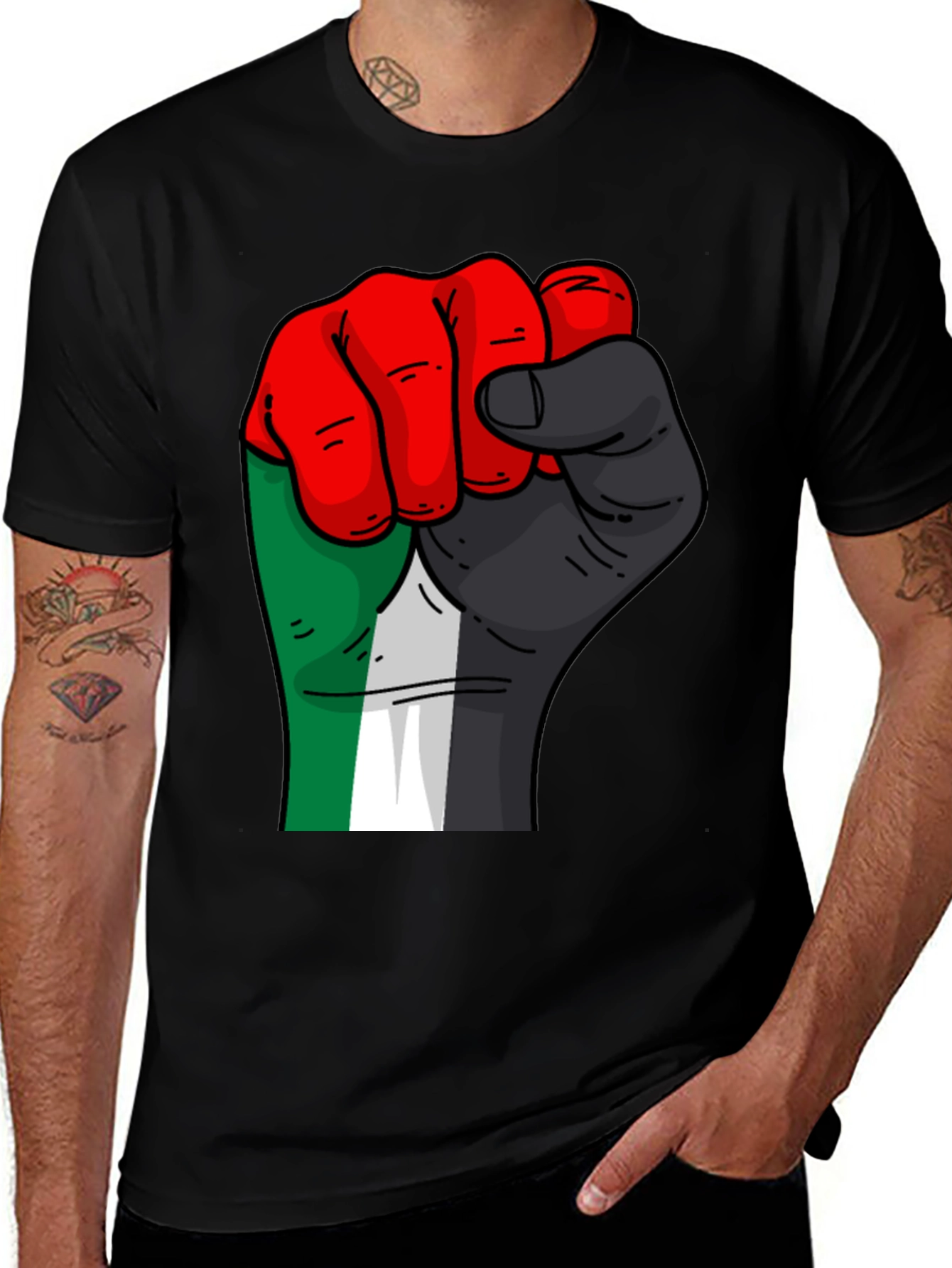 Fist Graphic Black T-Shirt - Solidarity Style