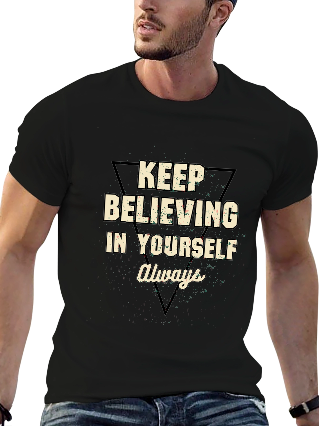 Motivational Black T-Shirt - Believe in Yourself