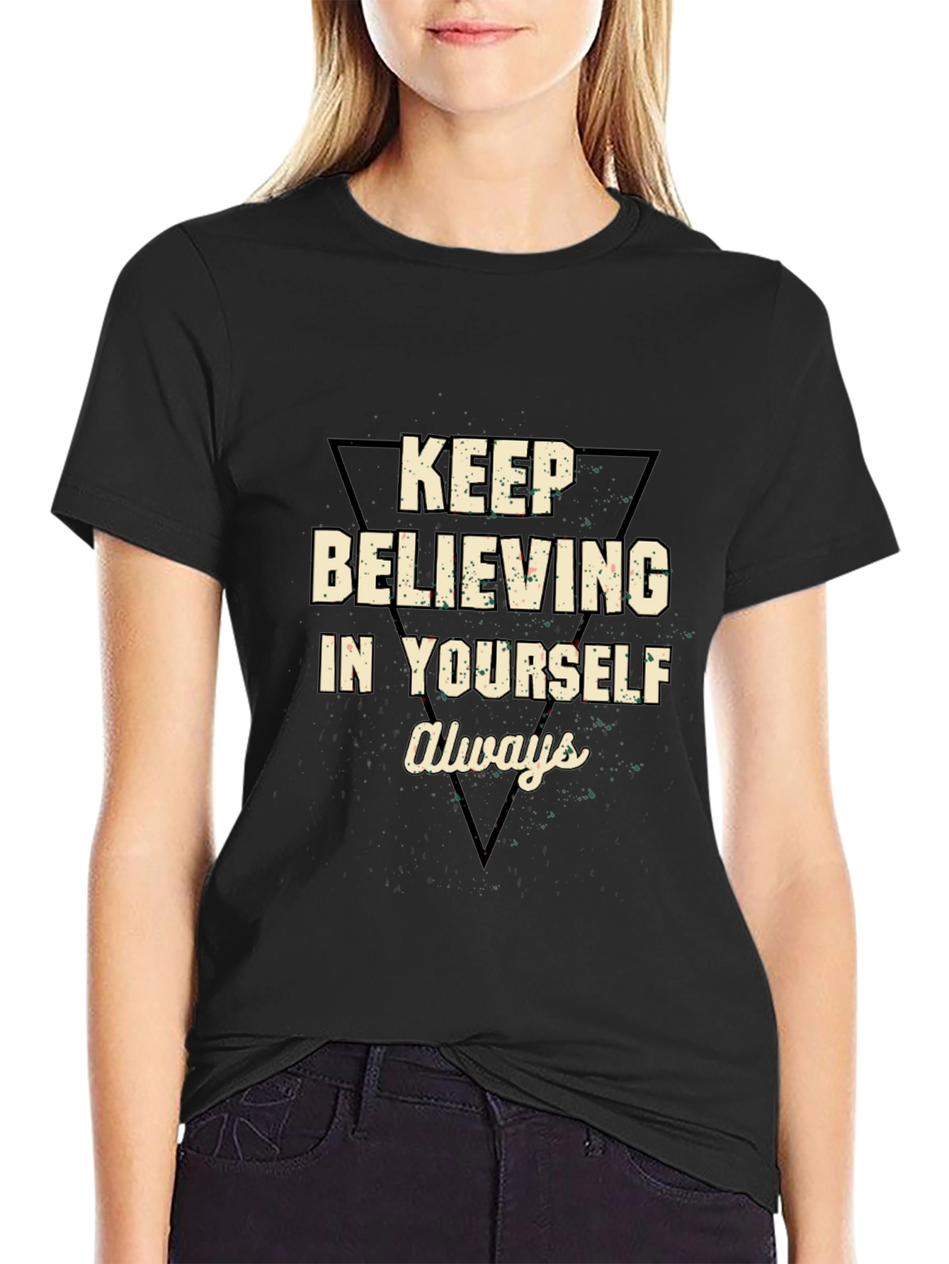 Motivational Black T-Shirt - Believe in Yourself