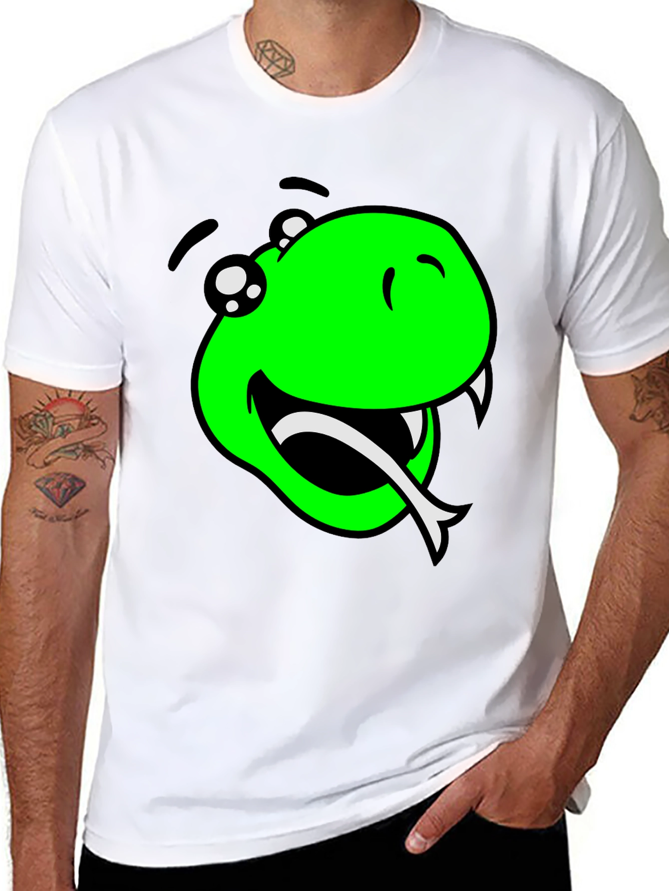 Snake Graphic T-Shirt - Mens Black Tee