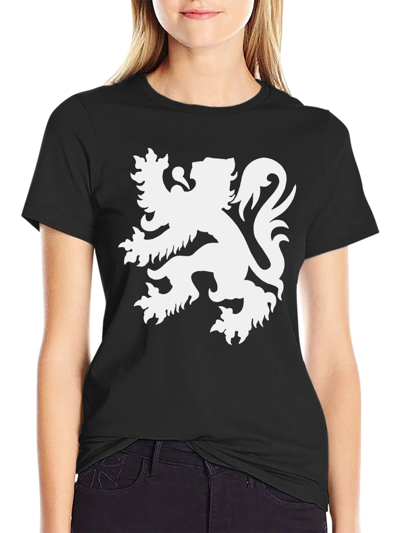Heraldic Lion Graphic Tee - Mens Black T-Shirt