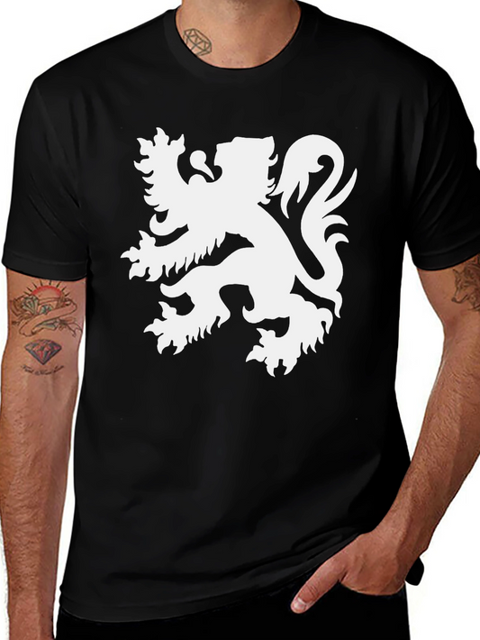 Heraldic Lion Graphic Tee - Mens Black T-Shirt