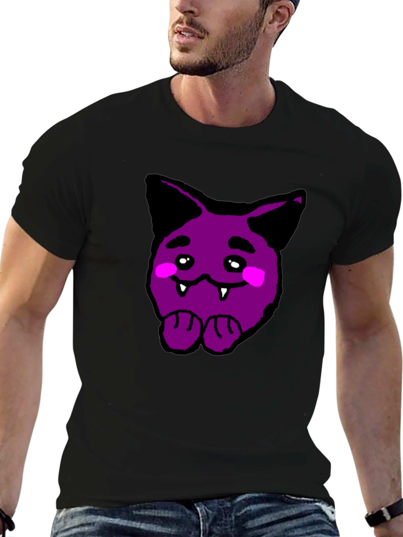 Purple Cartoon Monster Graphic Tee