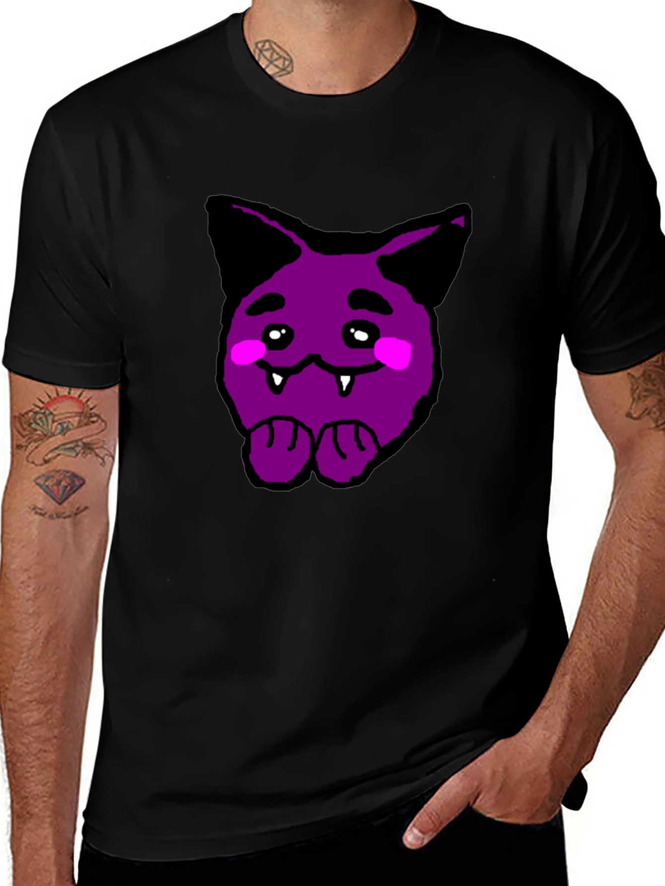 Purple Cartoon Monster Graphic Tee