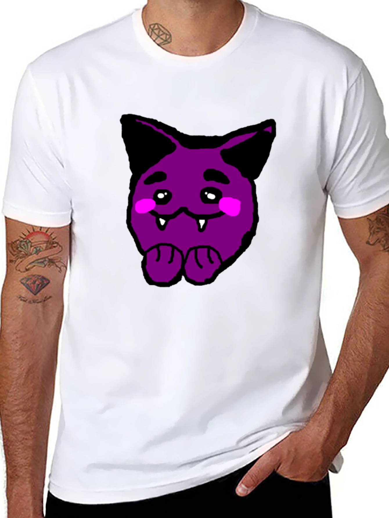 Purple Cartoon Monster Graphic Tee