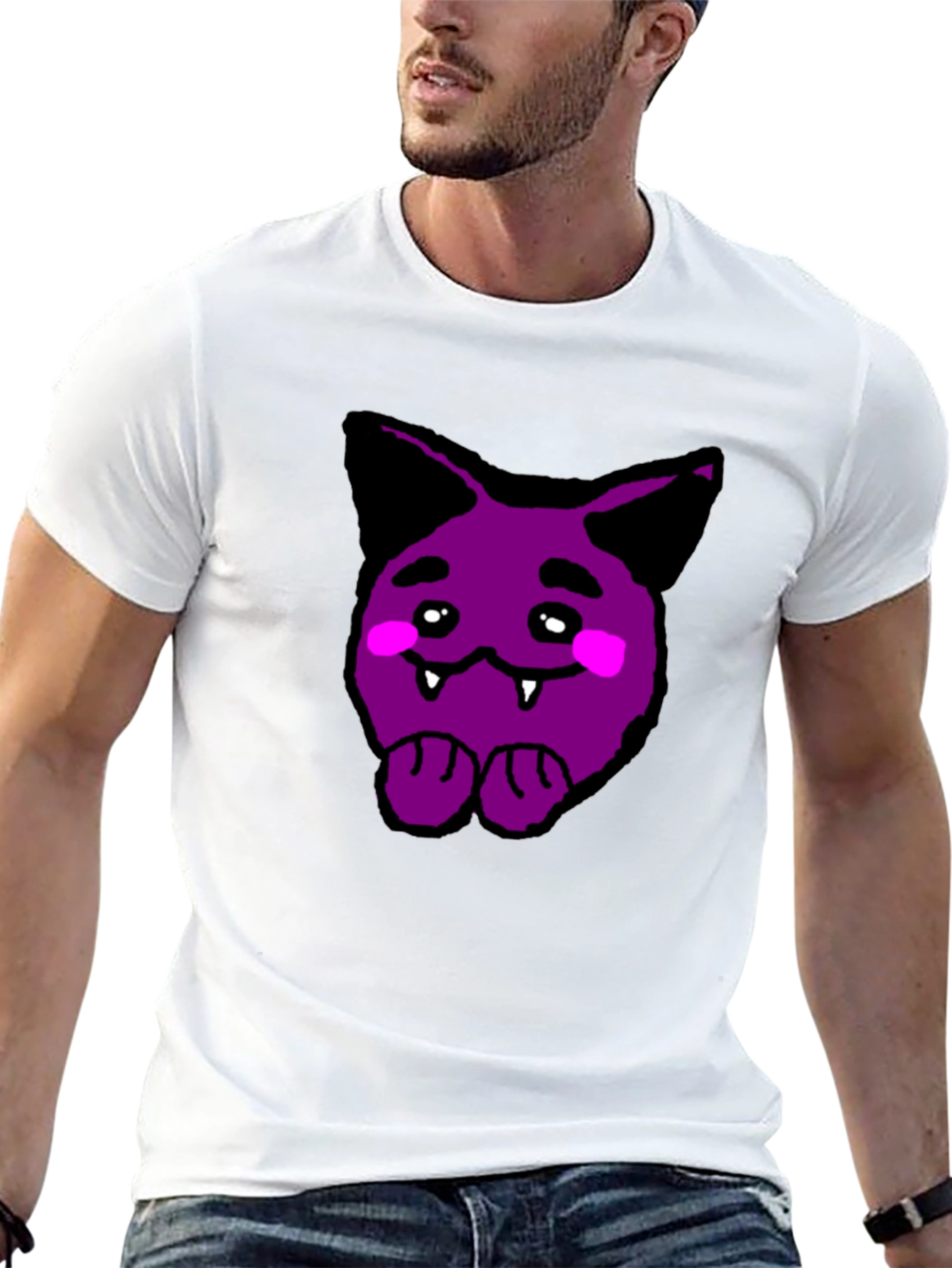 Purple Cartoon Monster Graphic Tee