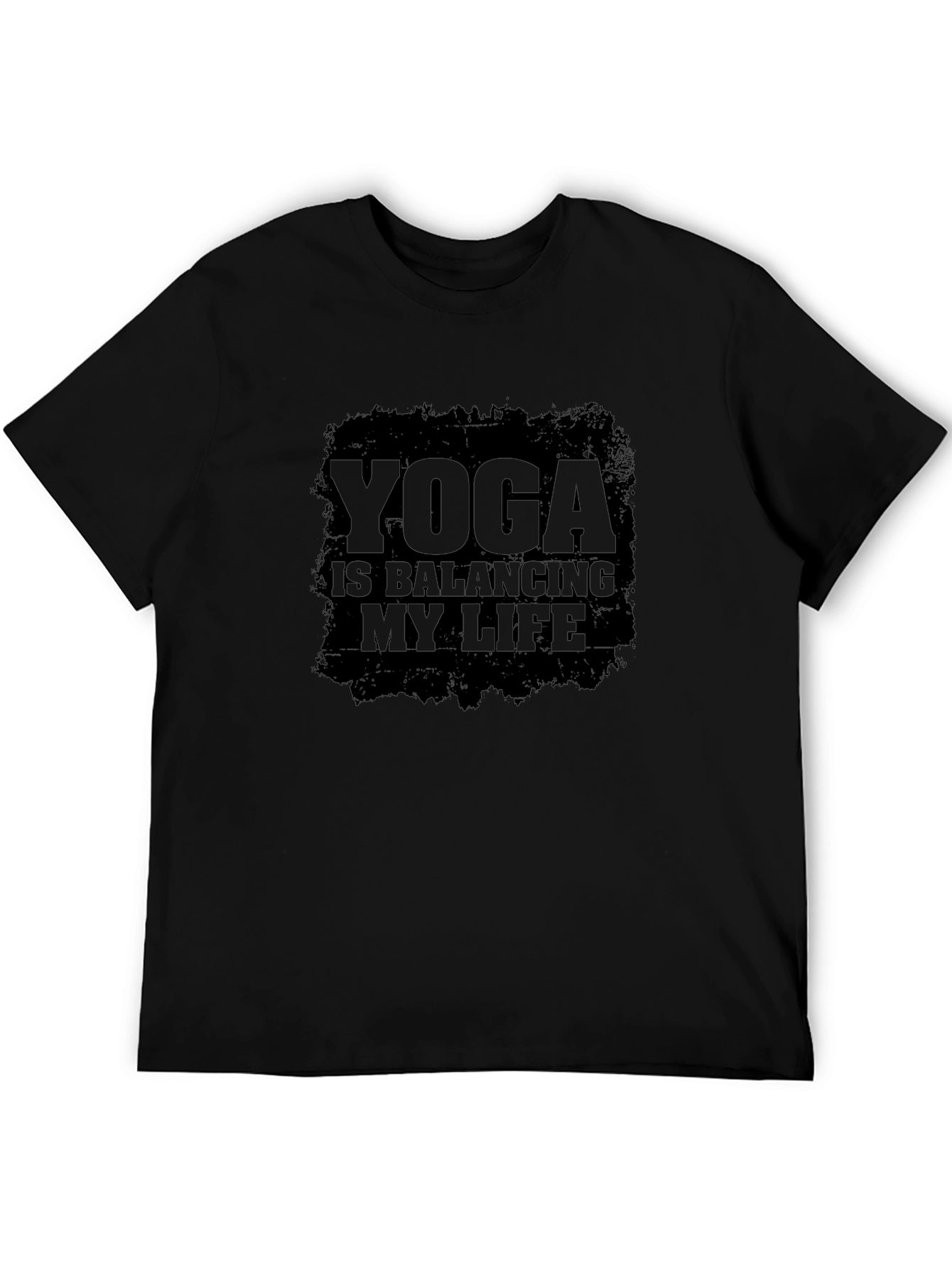 Yoga Is Balancing My Life Black T-Shirt