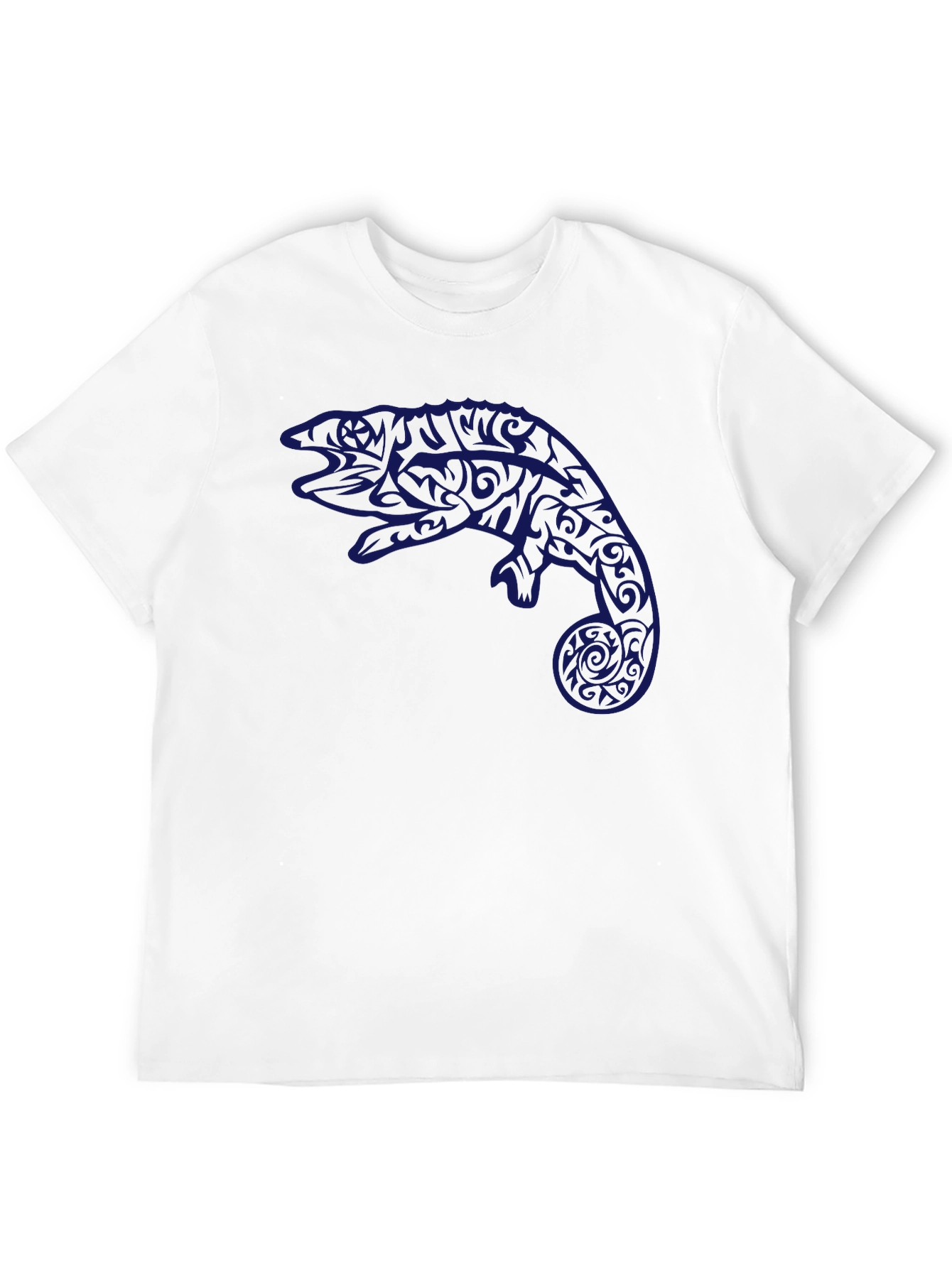 Tribal Chameleon Graphic Tee - Black