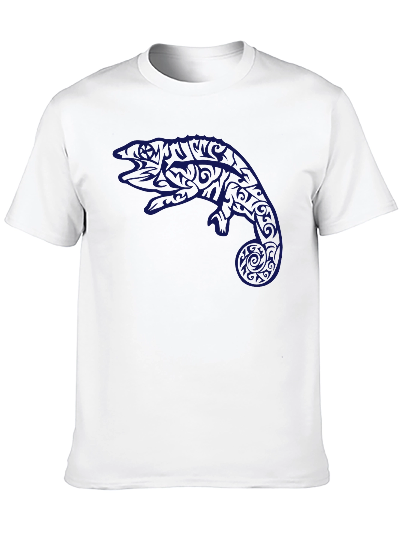 Tribal Chameleon Graphic Tee - Black