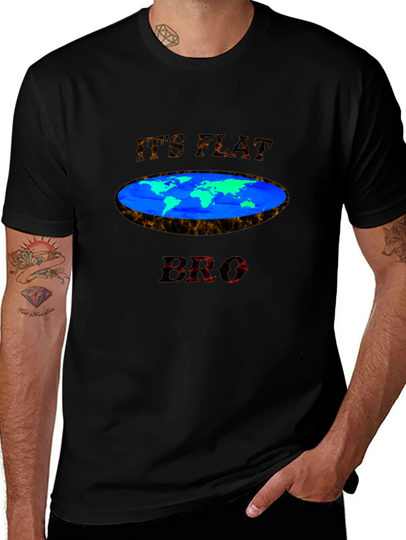 Flat Earth Conspiracy Graphic T-Shirt