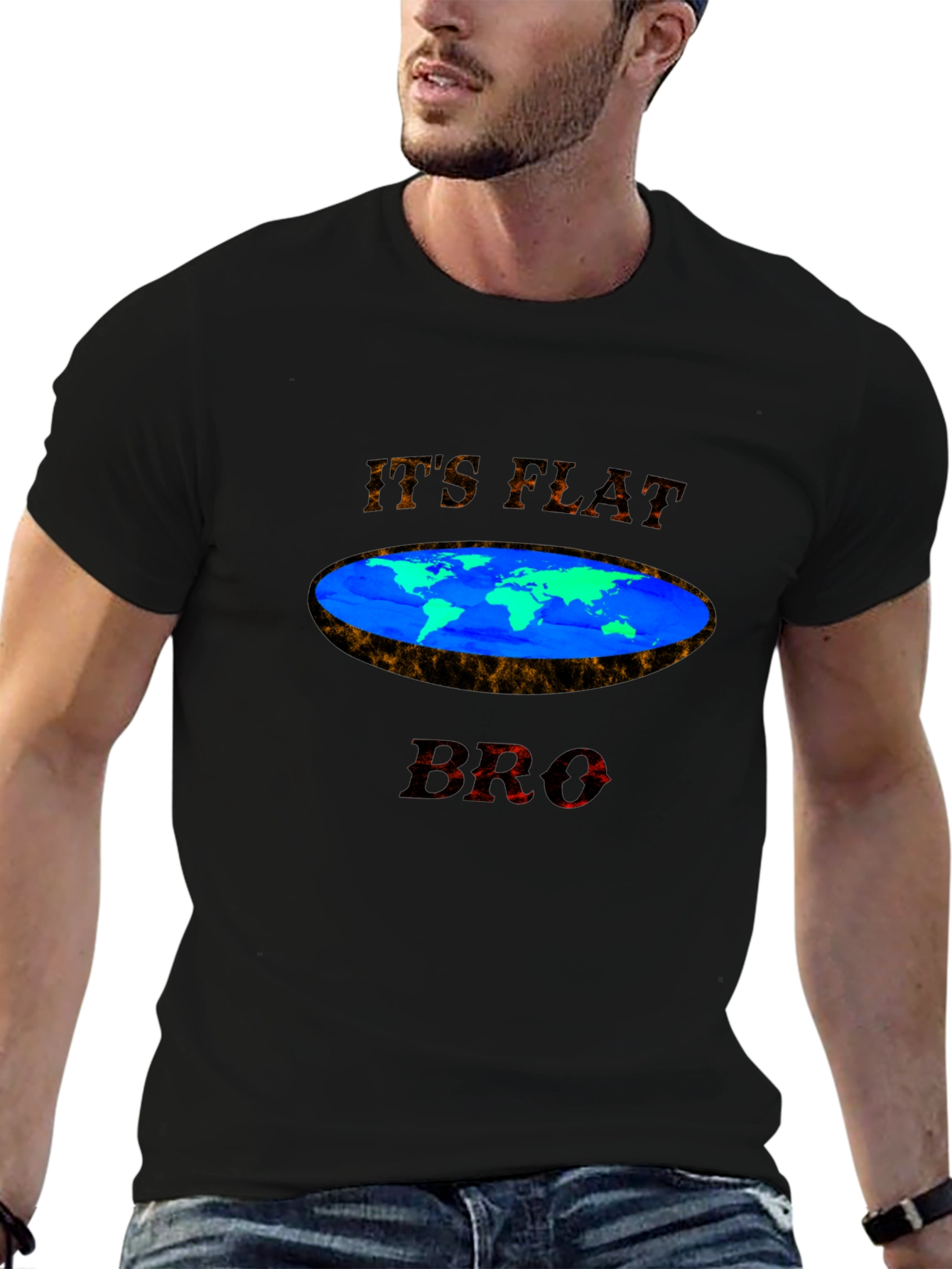 Flat Earth Conspiracy Graphic T-Shirt