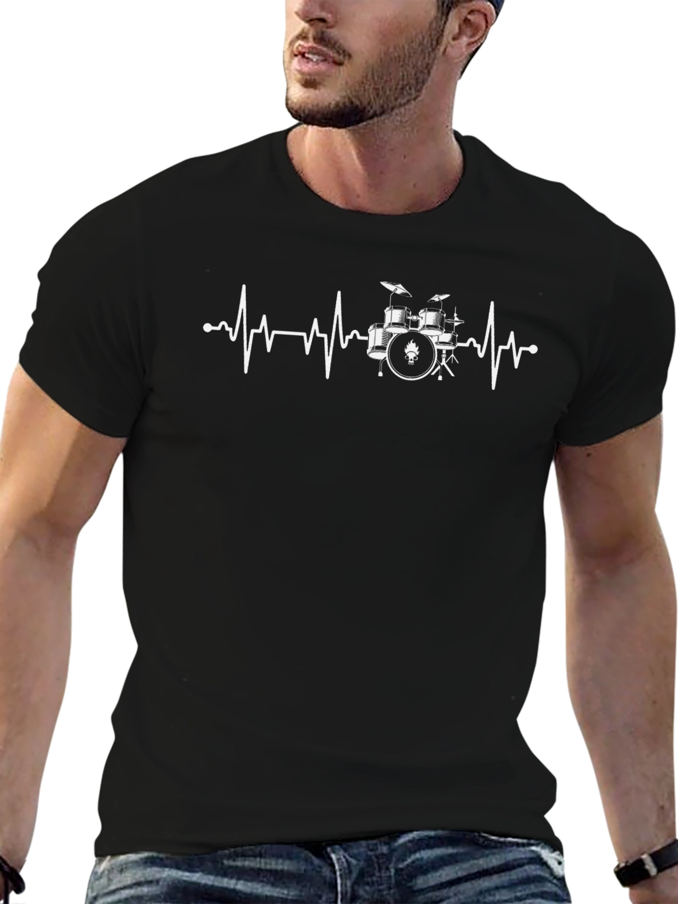 Drum Heartbeat T-Shirt - Musician Tee