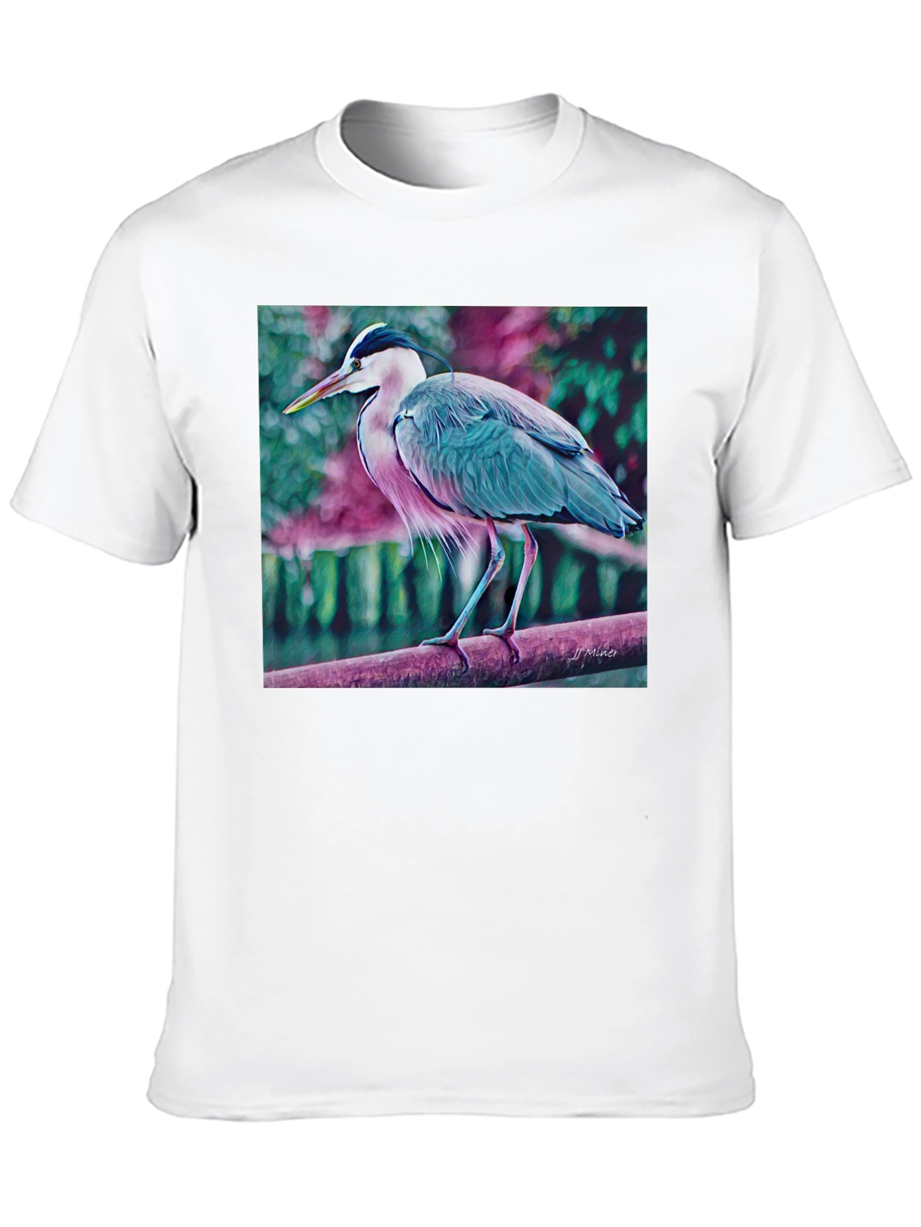 Blue Heron Art Graphic T-Shirt