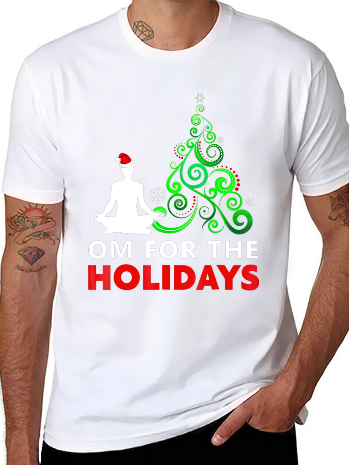 Om for the Holidays Christmas Yoga T-Shirt
