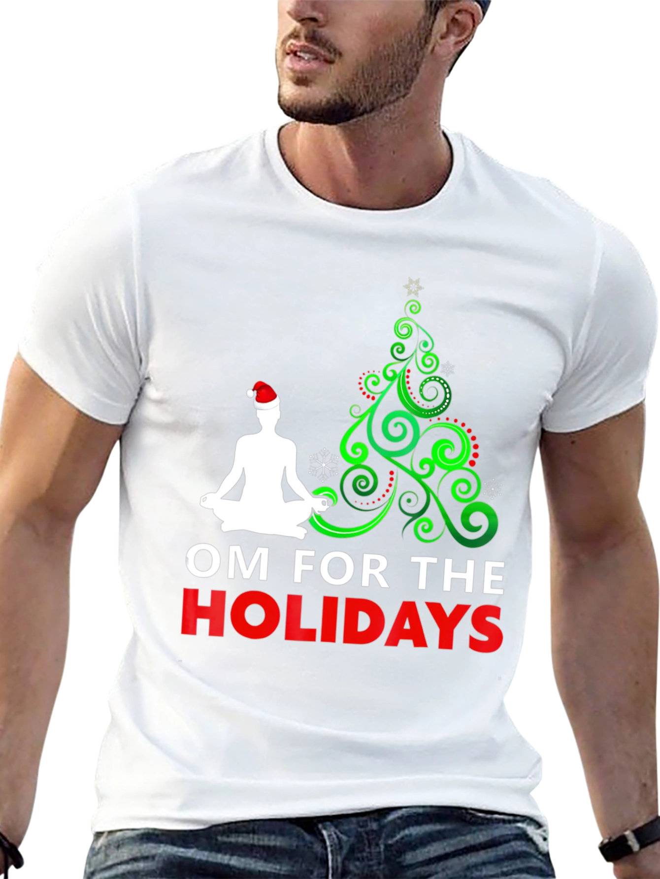 Om for the Holidays Christmas Yoga T-Shirt