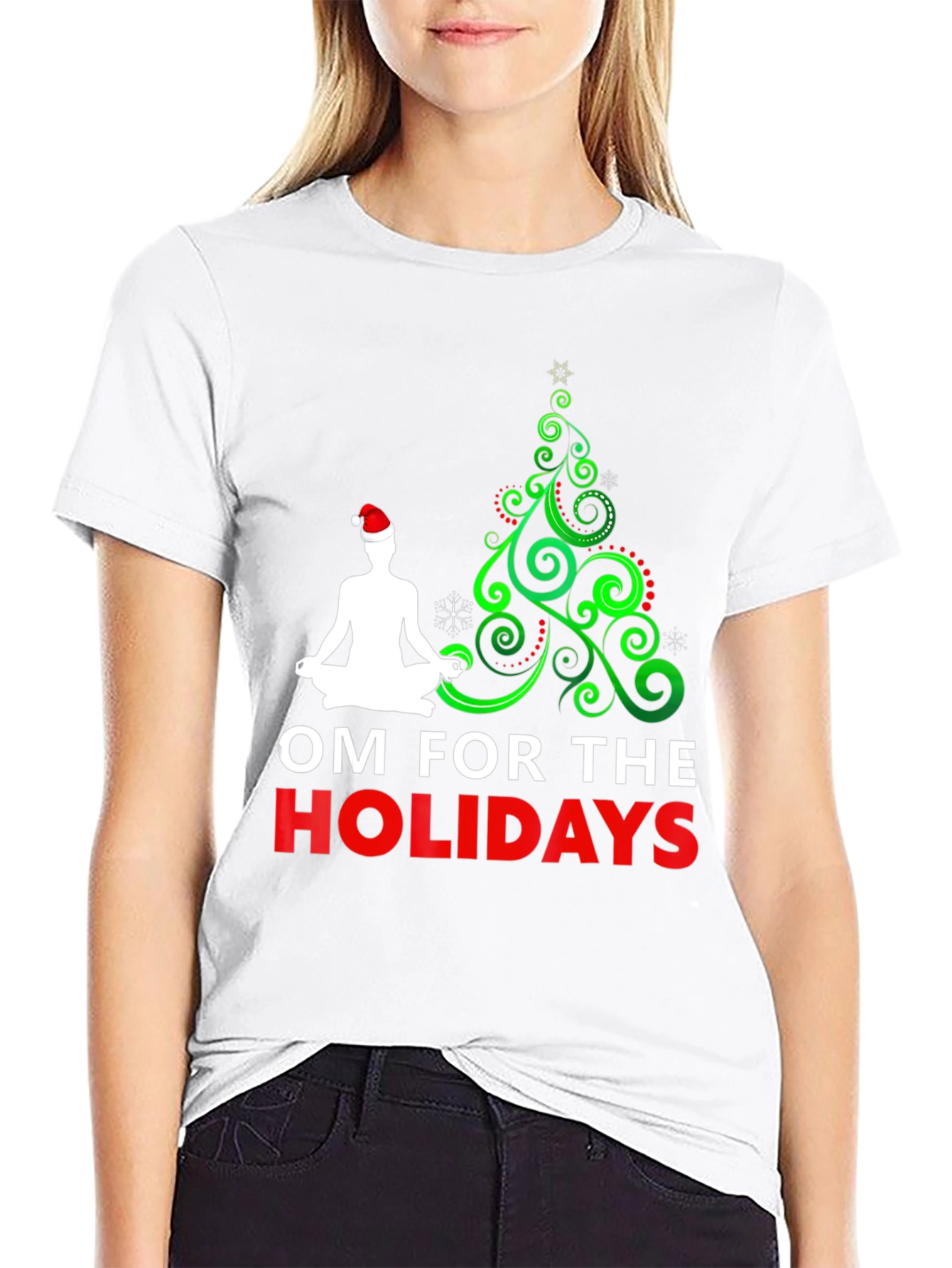 Om for the Holidays Christmas Yoga T-Shirt