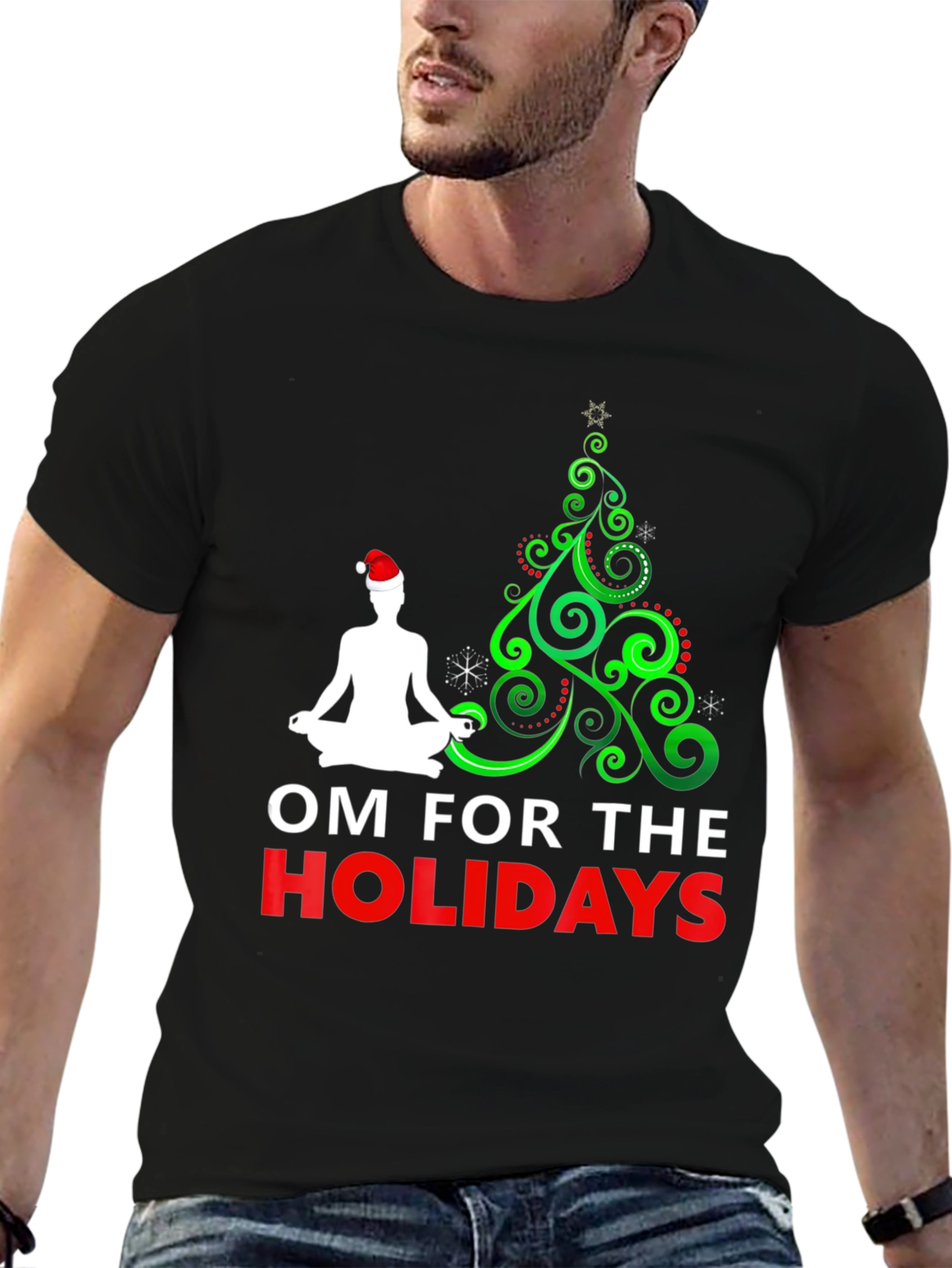 Om for the Holidays Christmas Yoga T-Shirt