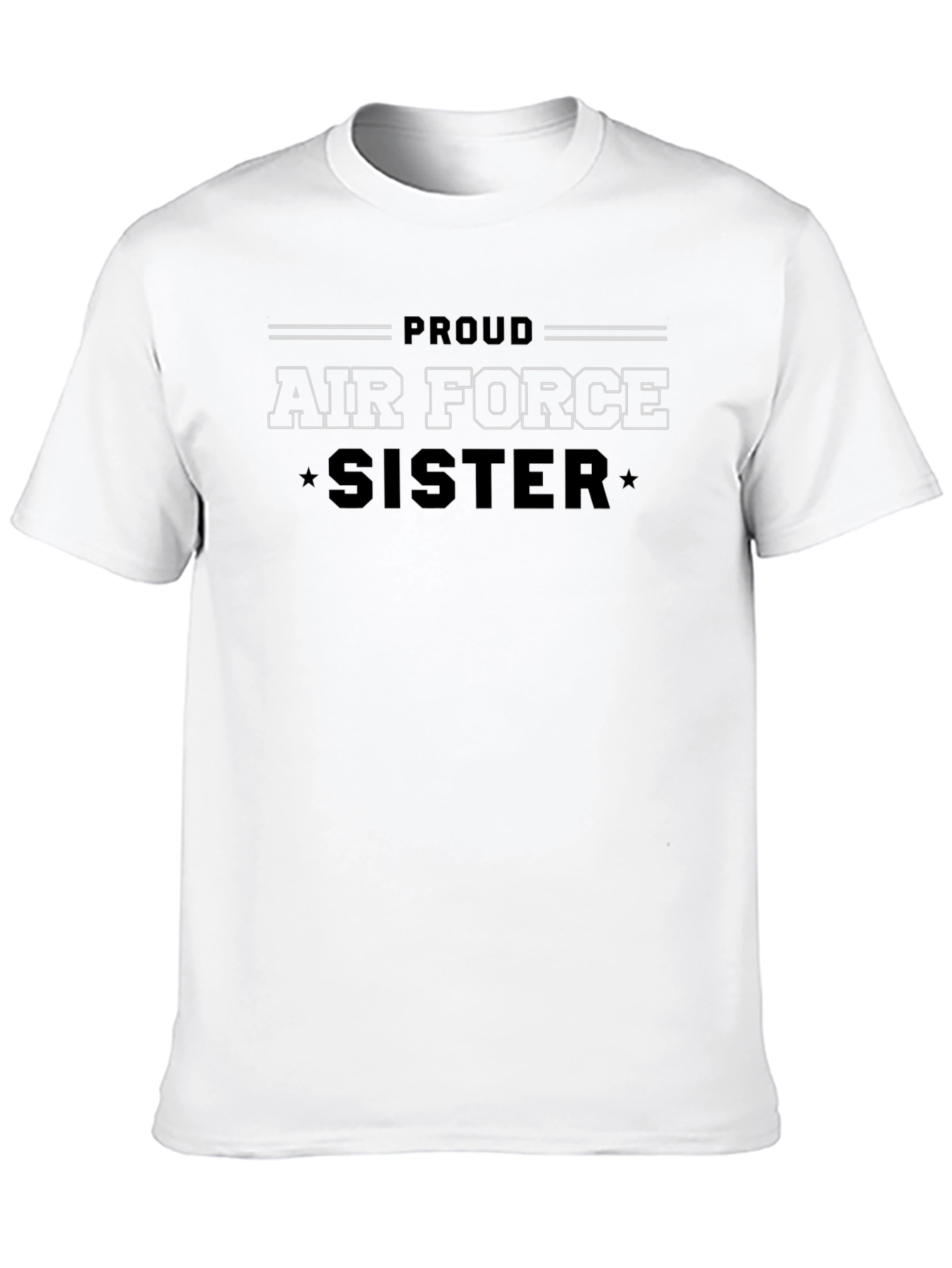 Proud Air Force Sister Graphic Tee - Black