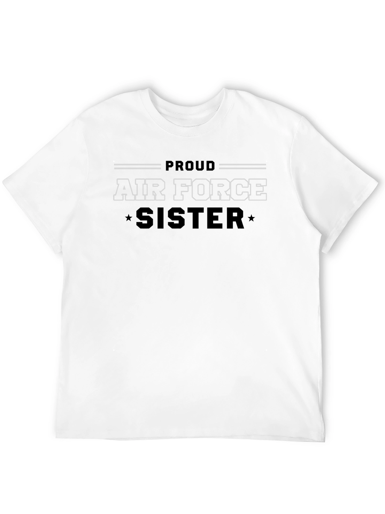 Proud Air Force Sister Graphic Tee - Black