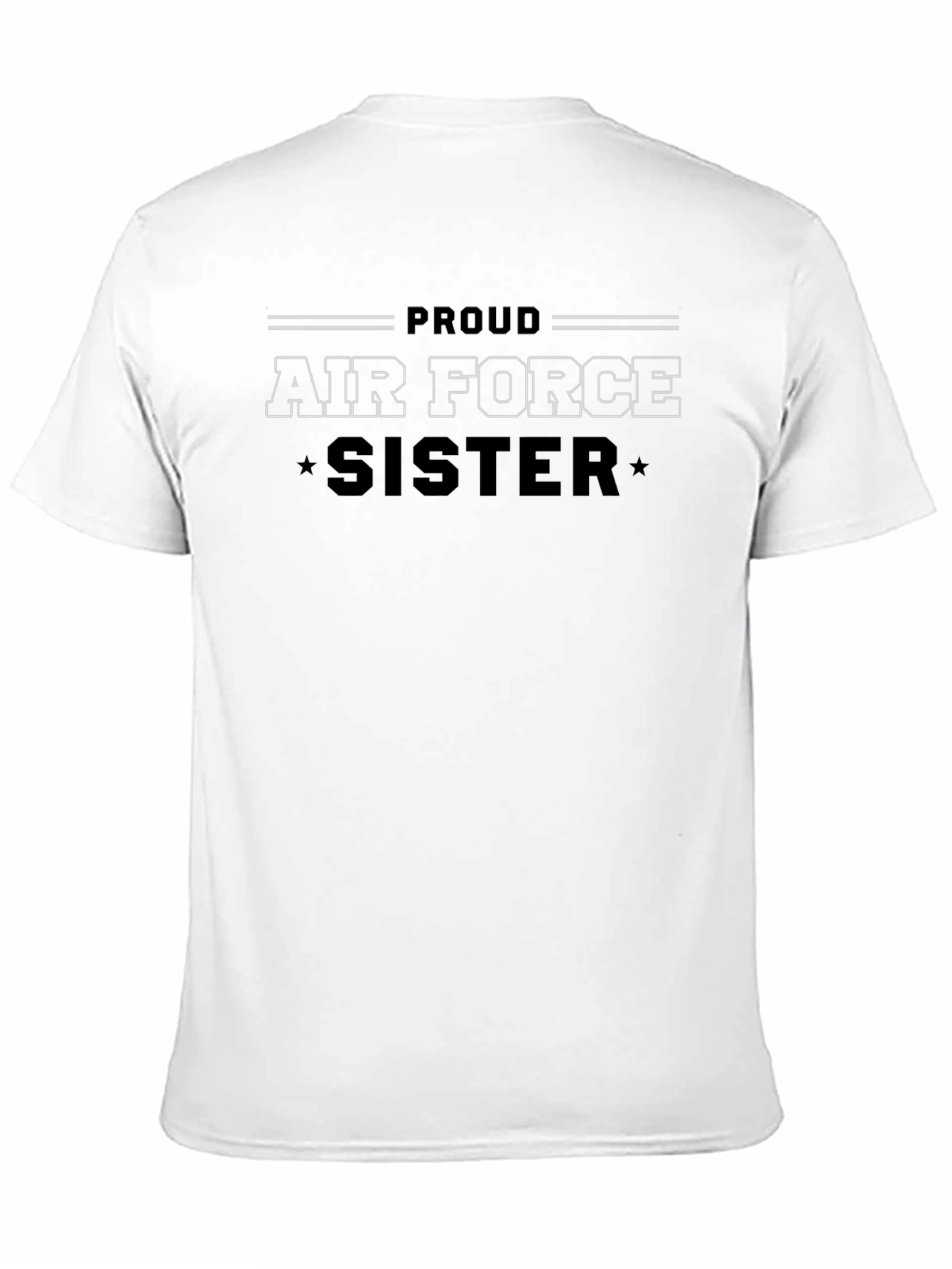 Proud Air Force Sister Graphic Tee - Black