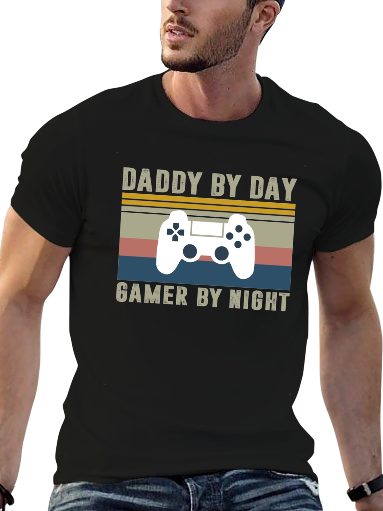 Daddy by Day Gamer by Night Graphic T-Shirt