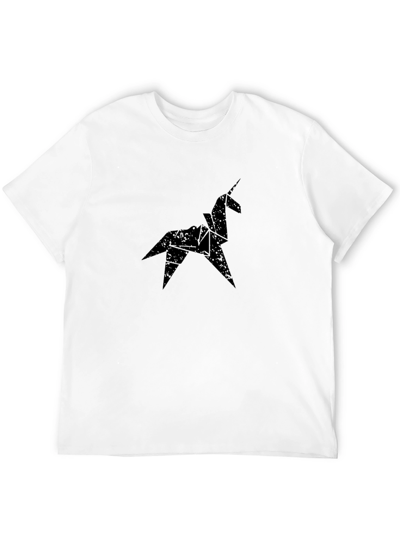 Origami Unicorn Black T-Shirt