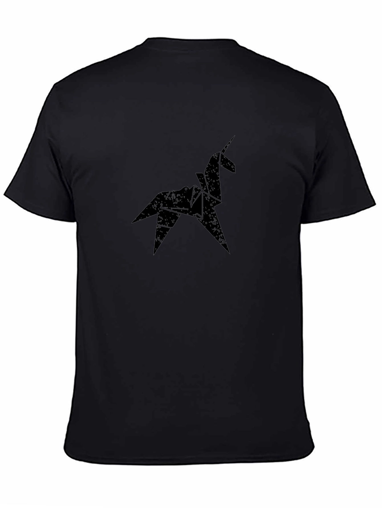 Origami Unicorn Black T-Shirt