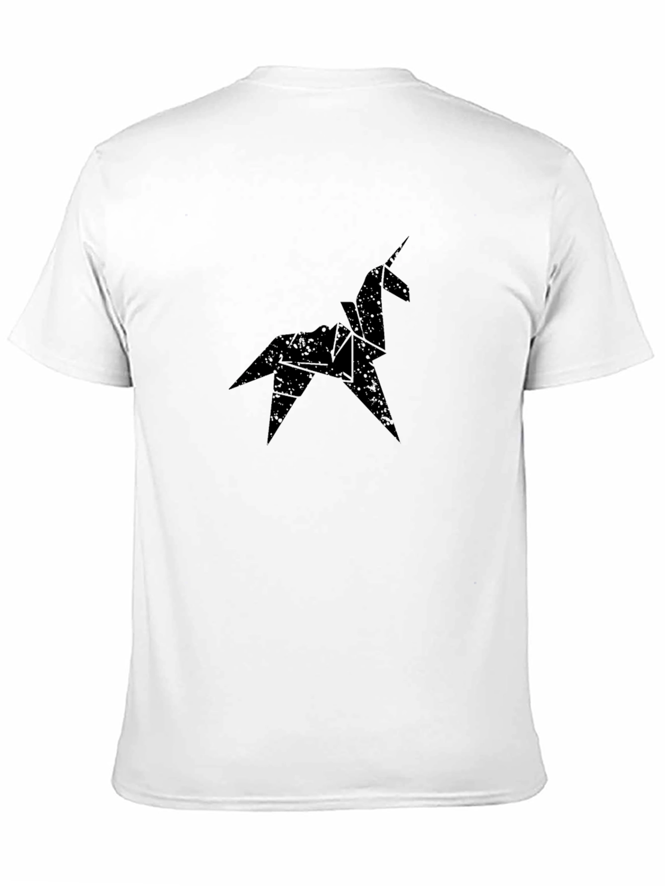 Origami Unicorn Black T-Shirt