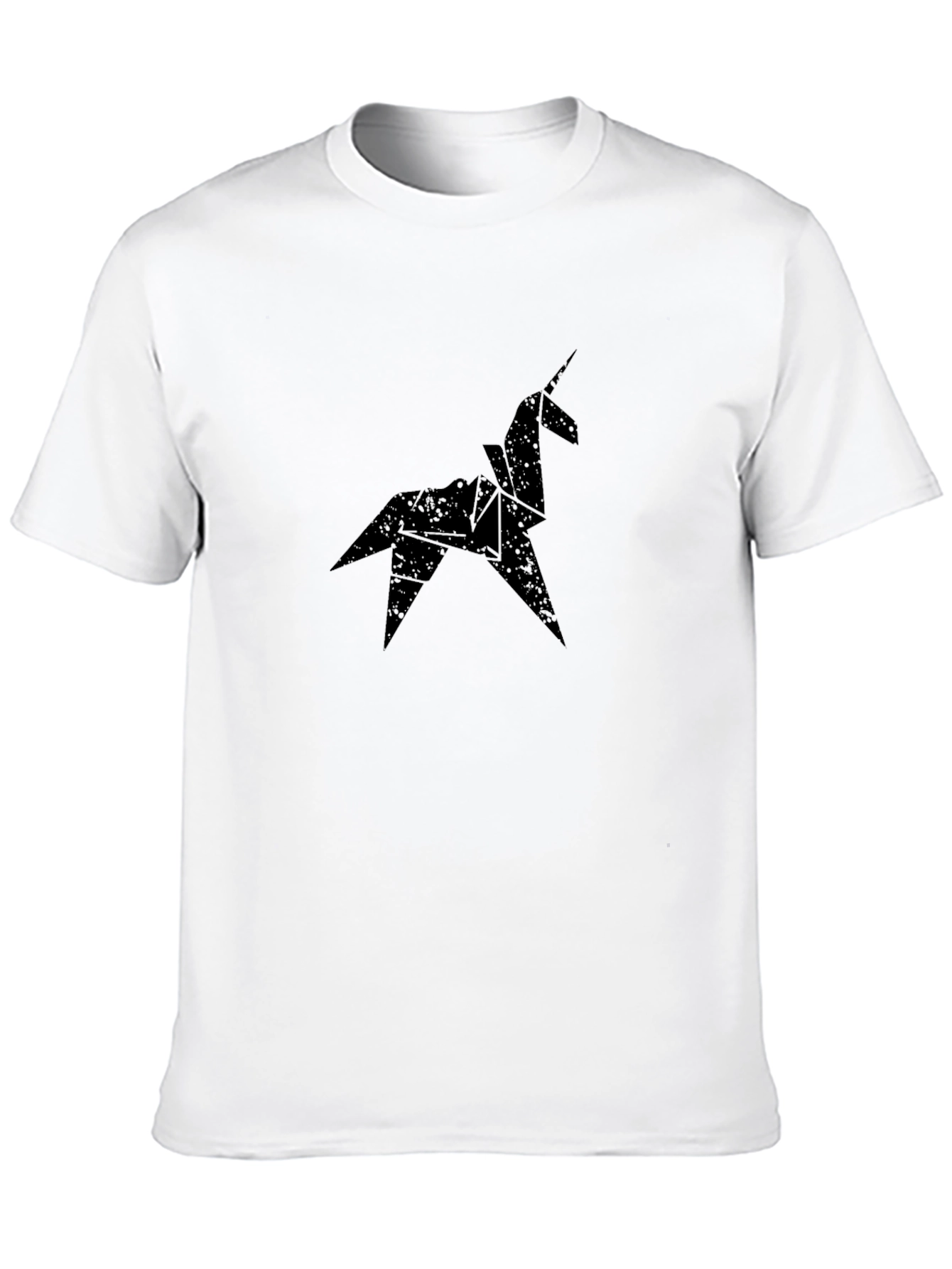 Origami Unicorn Black T-Shirt