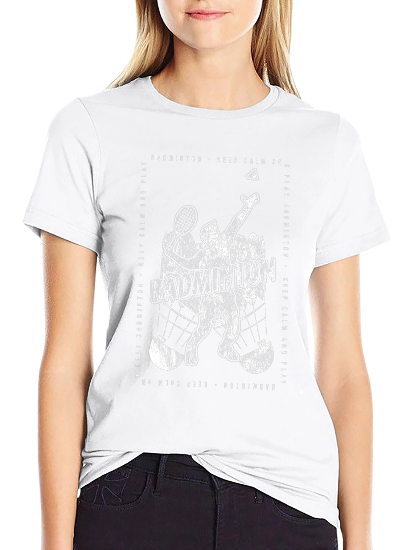 Badminton Player Graphic T-Shirt - Keep Calm and Play