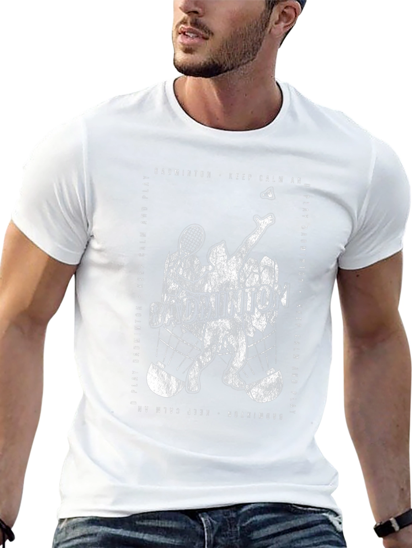 Badminton Player Graphic T-Shirt - Keep Calm and Play