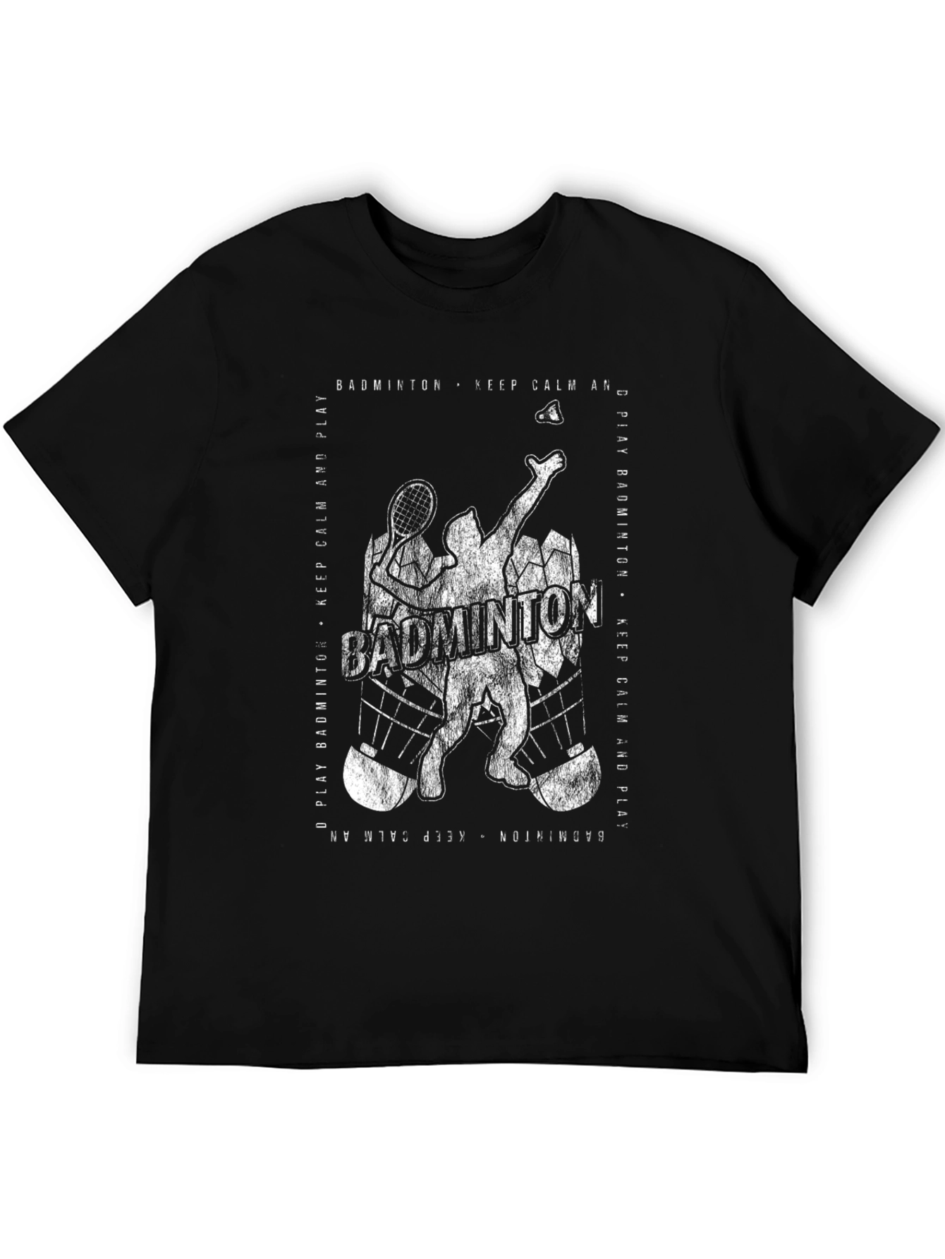 Badminton Player Graphic T-Shirt - Keep Calm and Play