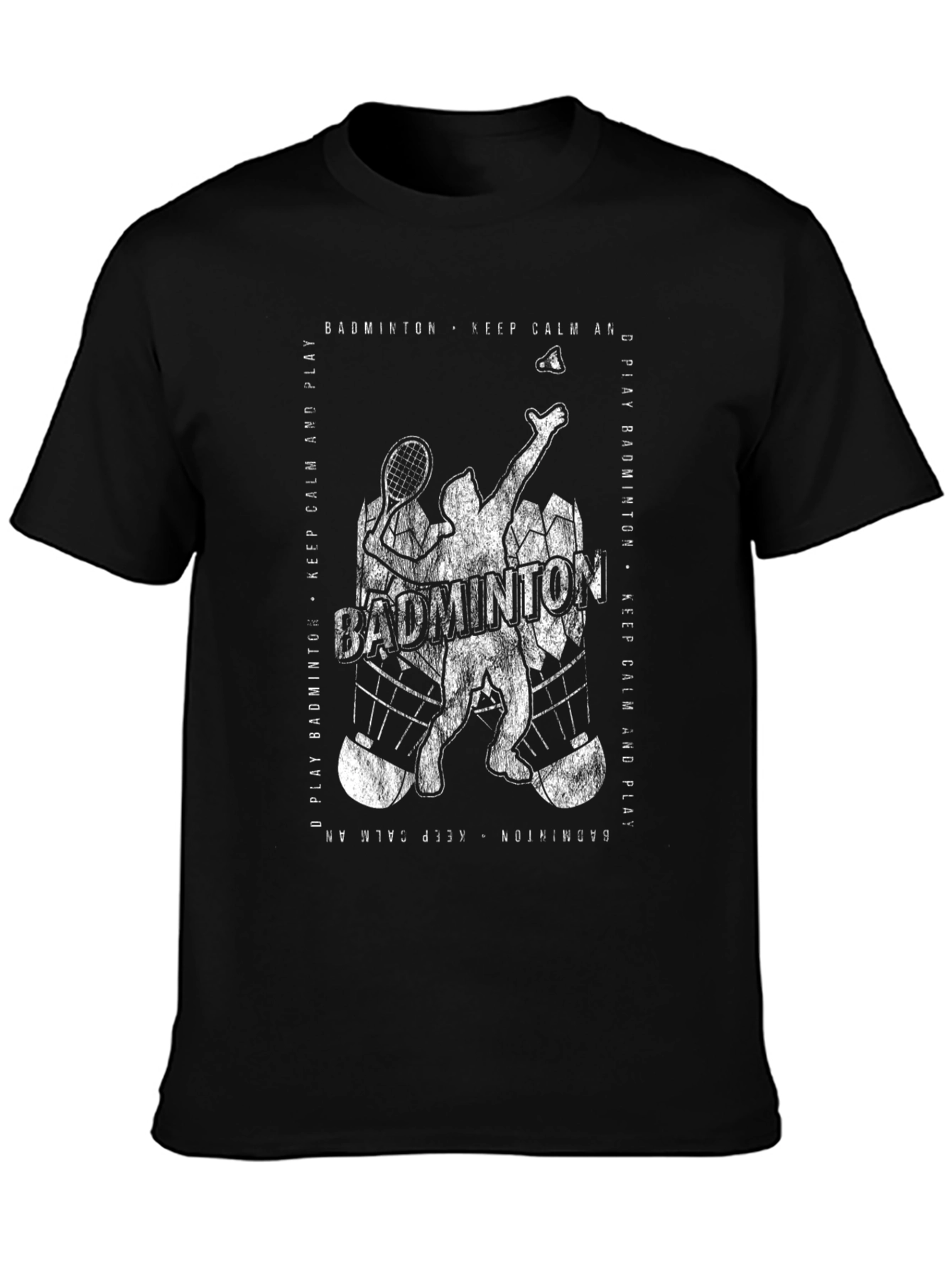 Badminton Player Graphic T-Shirt - Keep Calm and Play