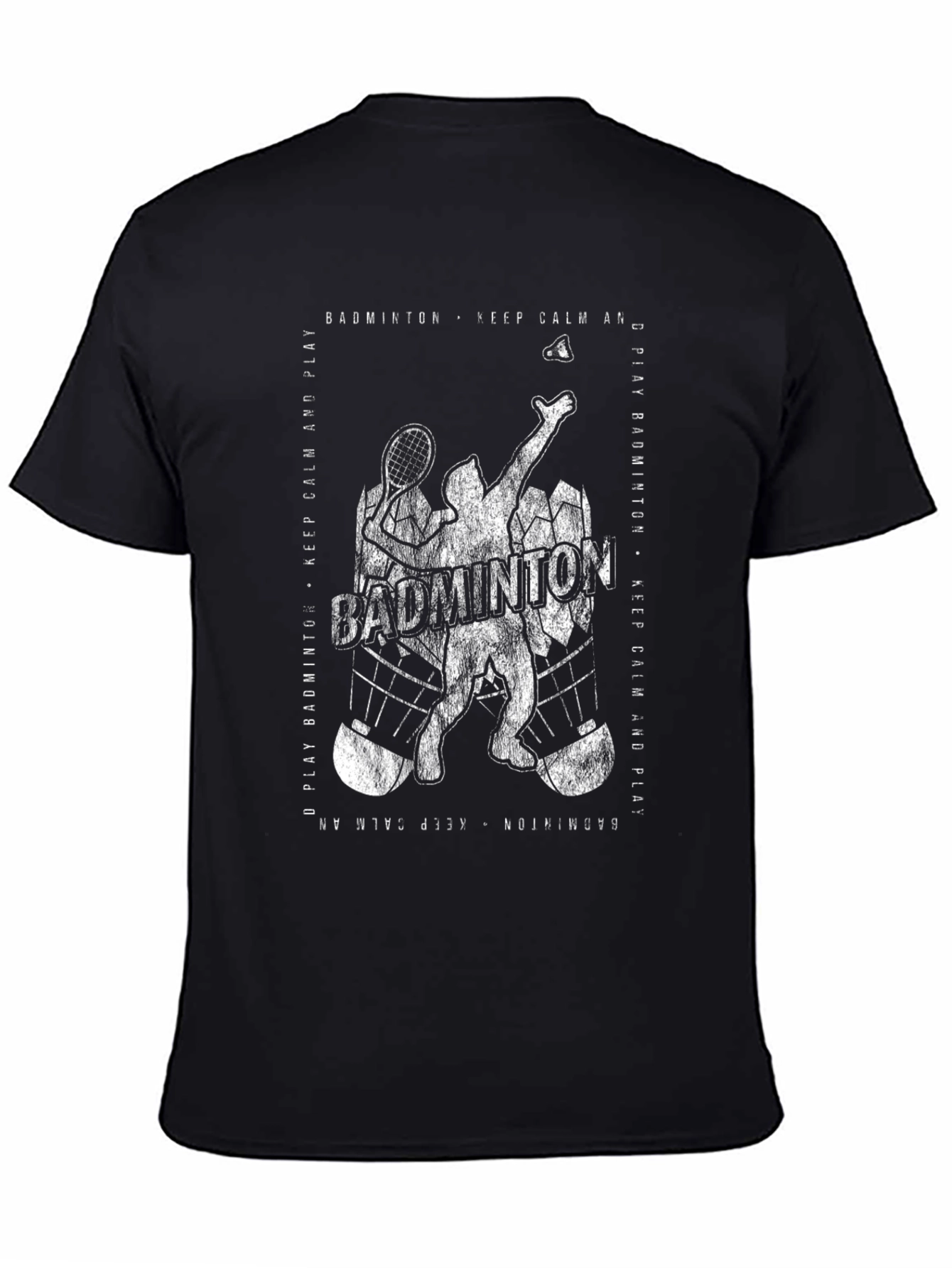 Badminton Player Graphic T-Shirt - Keep Calm and Play