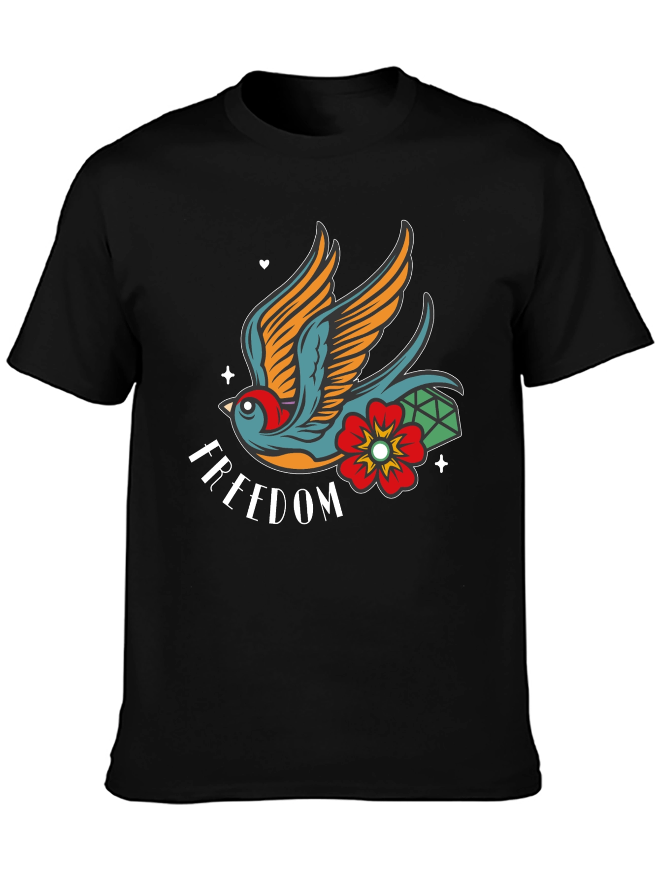 Freedom Bird Graphic Tee - Classic Tattoo Style